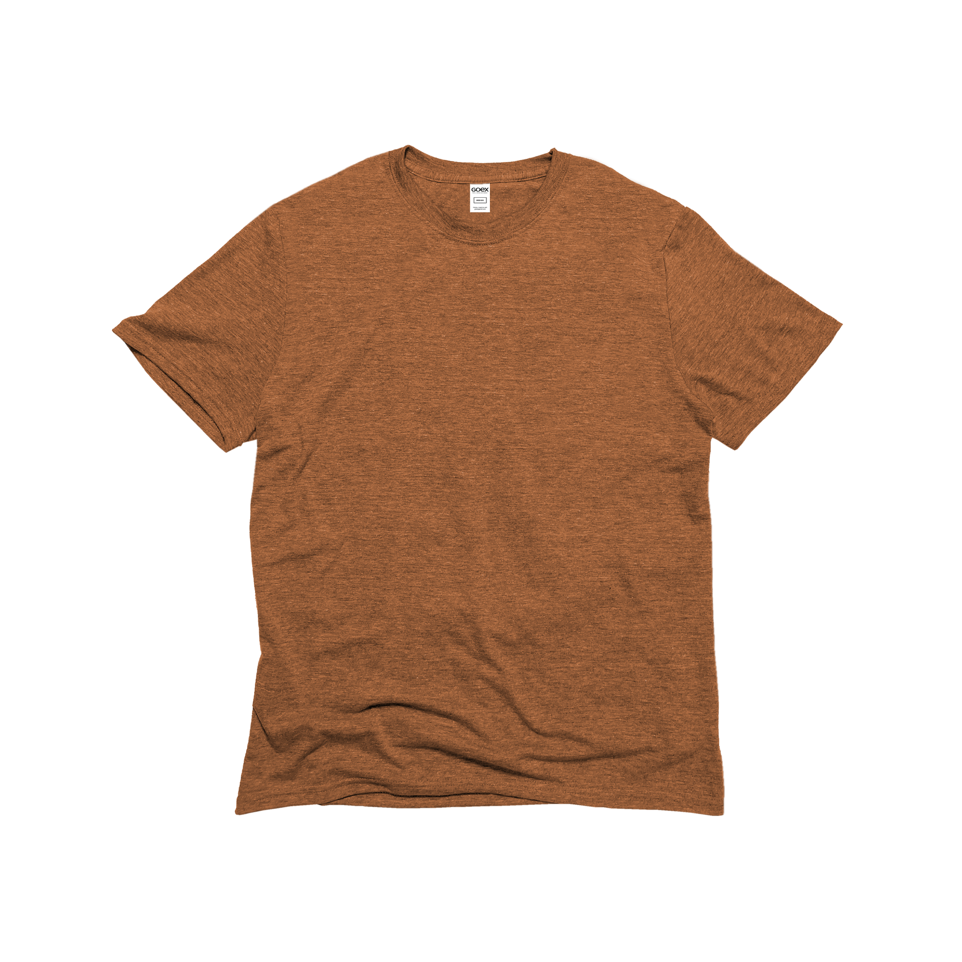 Front Flat Lay of GOEX Unisex and Men's Eco Triblend Tee in Amber