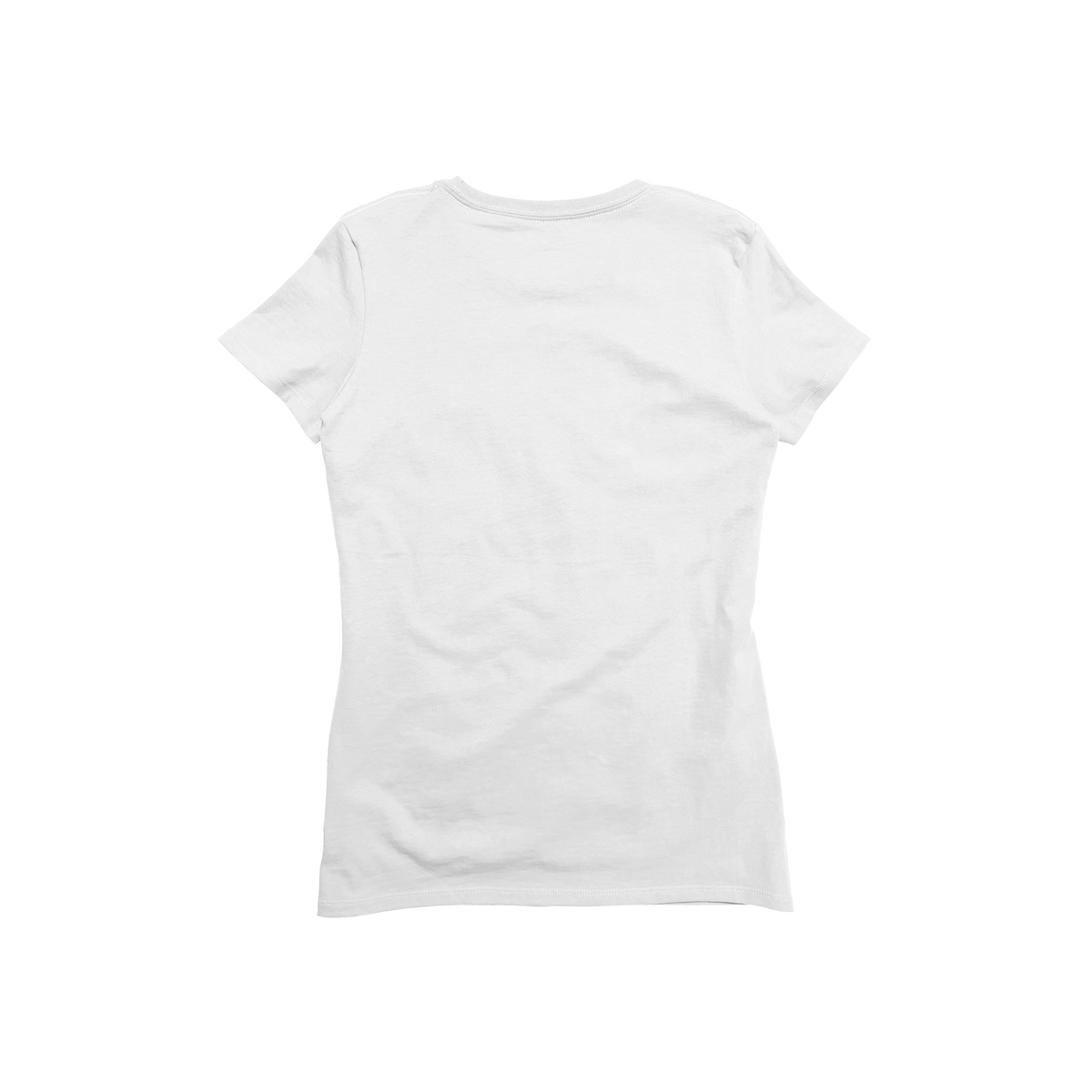 Back Flat Lay of GOEX Ladies Cotton V Neck in White