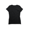 Back Flat Lay of GOEX Ladies Cotton V Neck Tee in Black