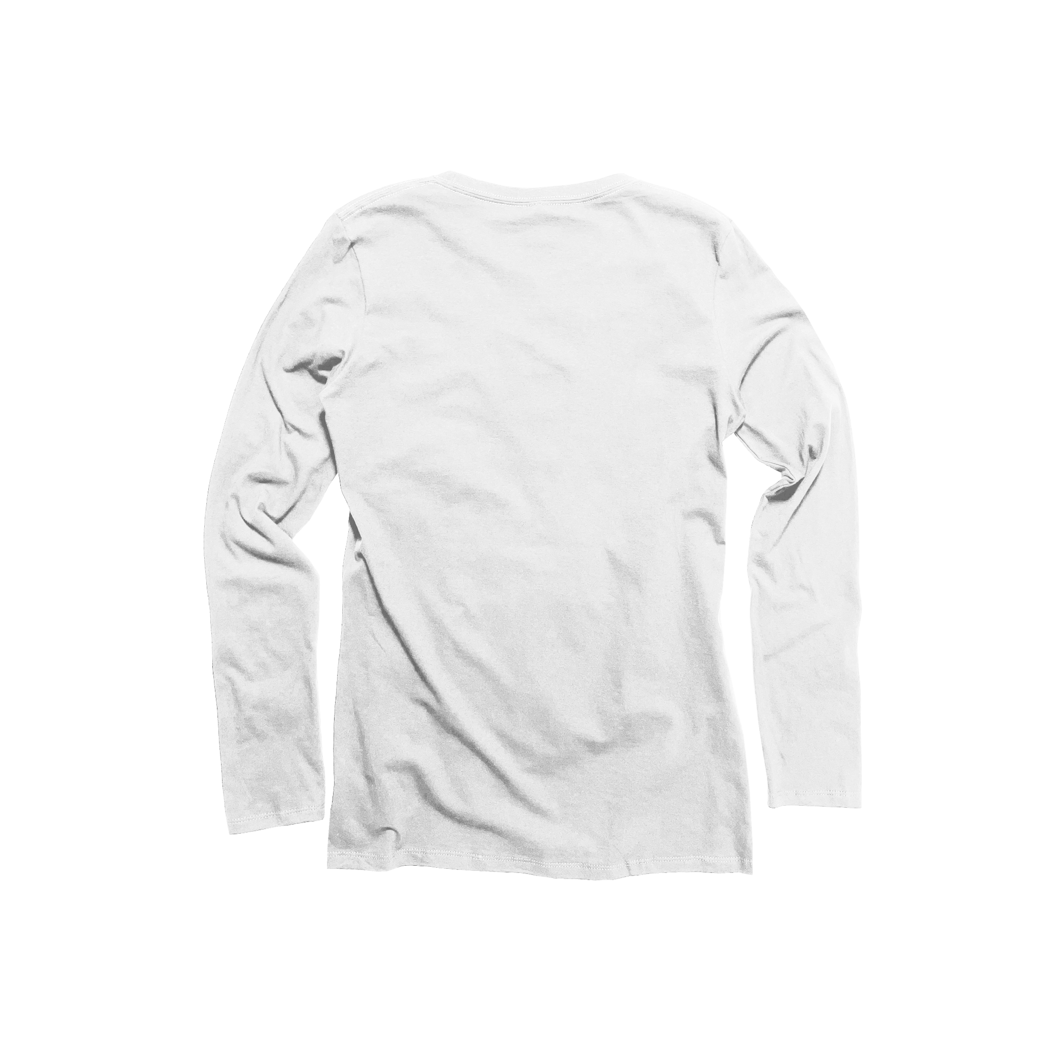 Back Flat Lay of GOEX Ladies Premium Cotton LS Tee in White