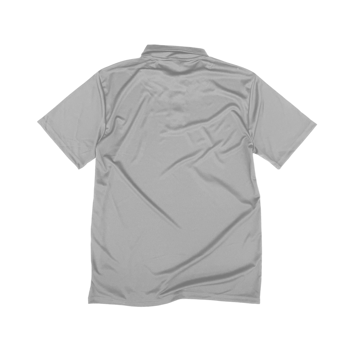Back Flat Lay of GOEX Unisex and Men's Eco Poly Polo in Cool Grey