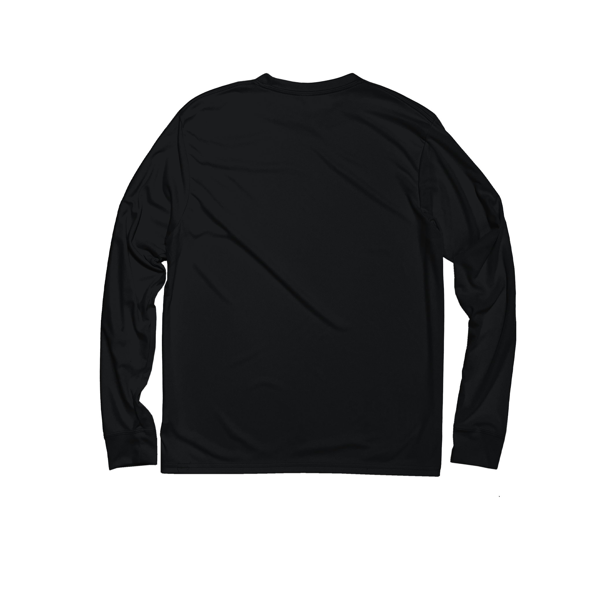 Back Flat Lay of GOEX Unisex and Men's Eco Poly LS Tee in Black