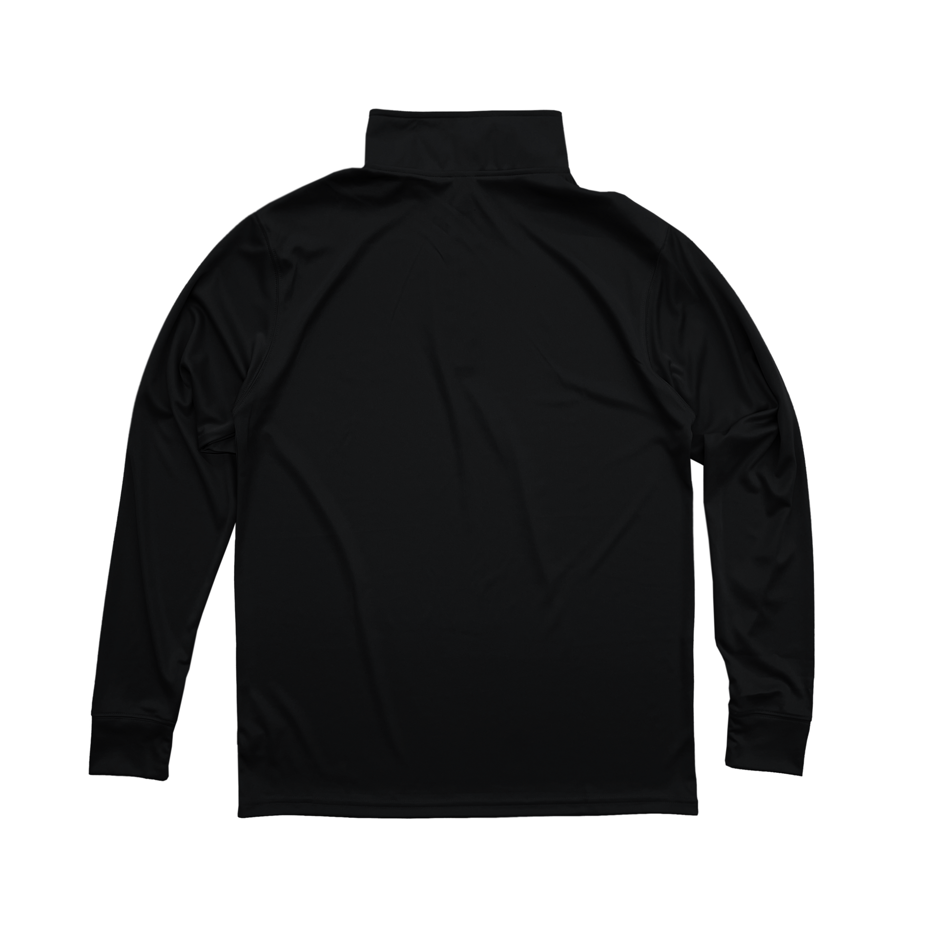 Back Flat Lay of GOEX Unisex and Men's Eco Poly 1/4 Zip in Black