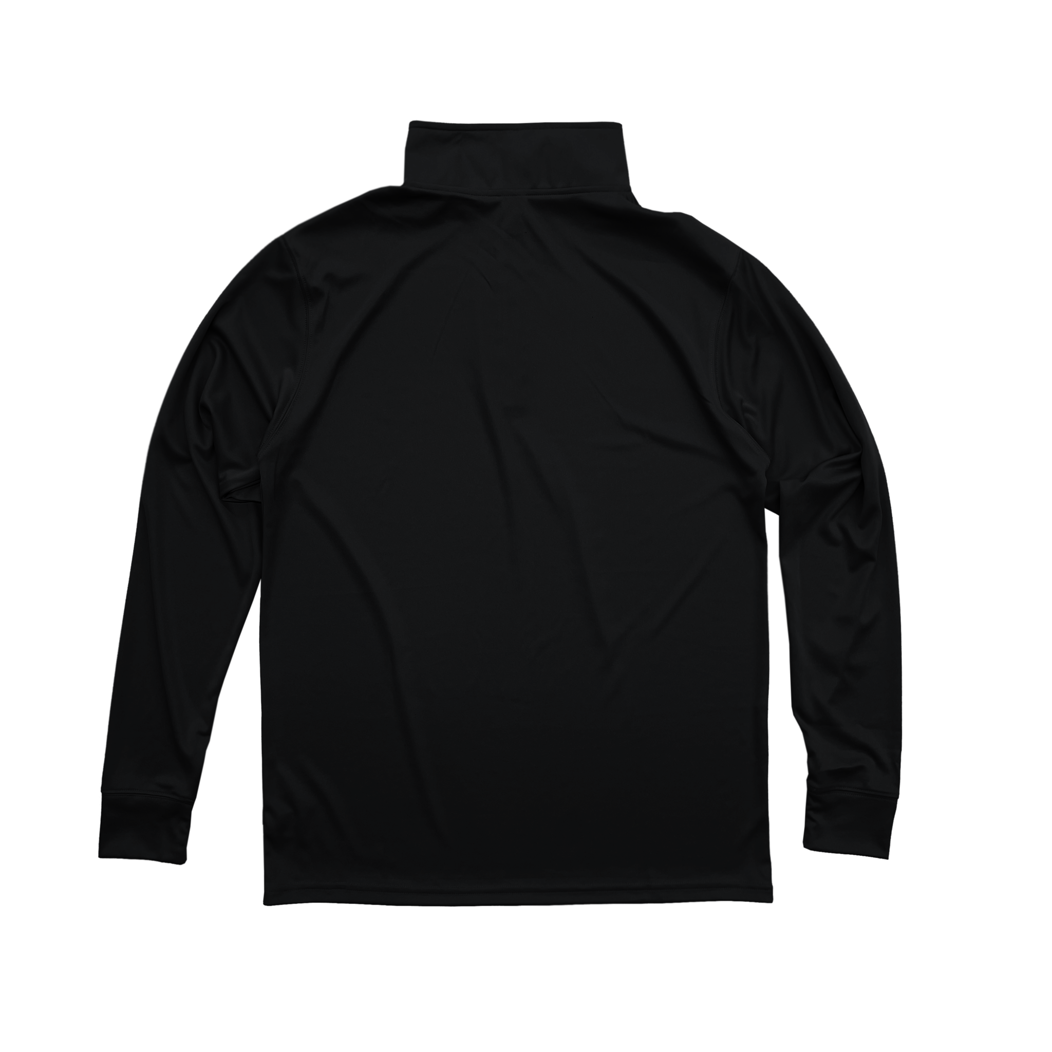 Back Flat Lay of GOEX Unisex and Men's Eco Poly 1/4 Zip in Black
