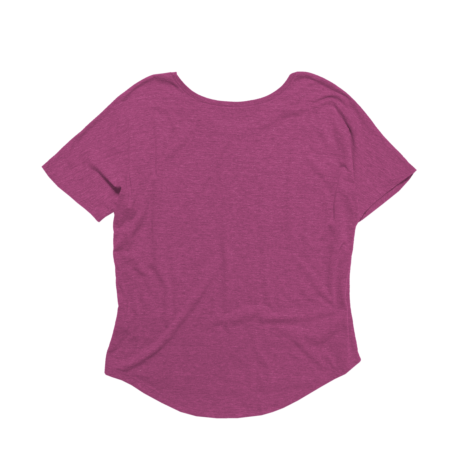 Back Flat Lay of GOEX Ladies Eco Triblend Flowy Tee in Berry