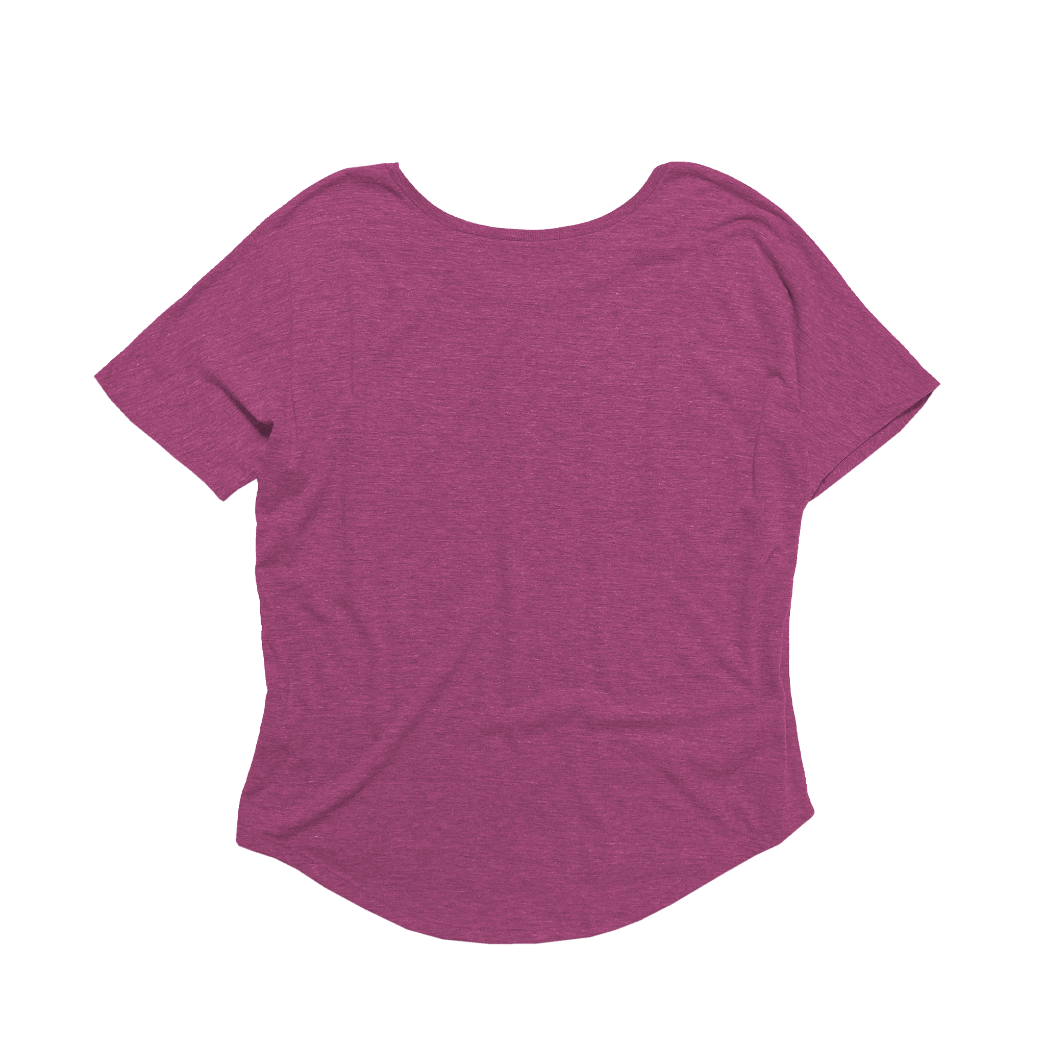 Back Flat Lay of GOEX Ladies Eco Triblend Flowy Tee in Berry