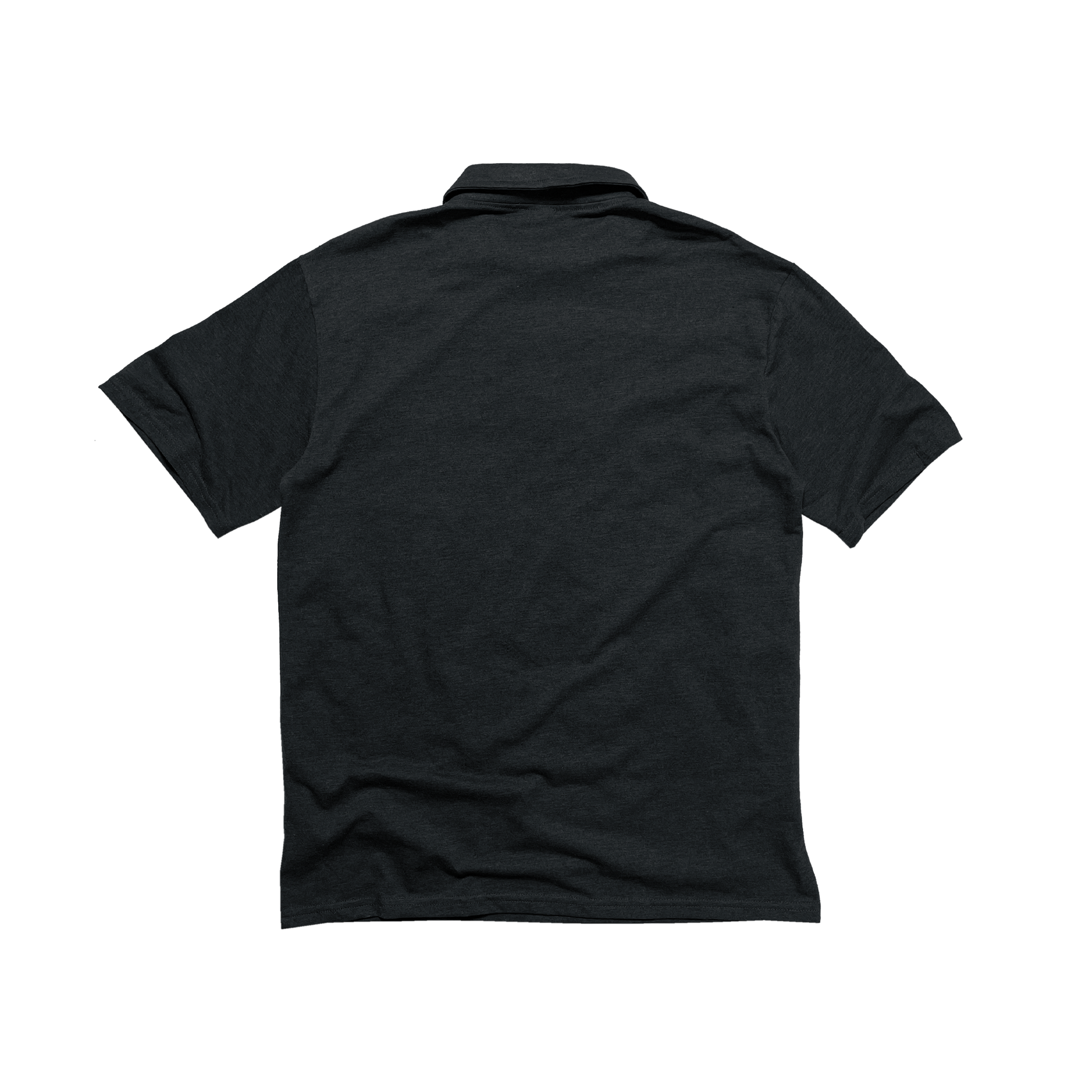 Back Flat Lay of GOEX Unisex and Men's Eco Triblend Polo in Charcoal
