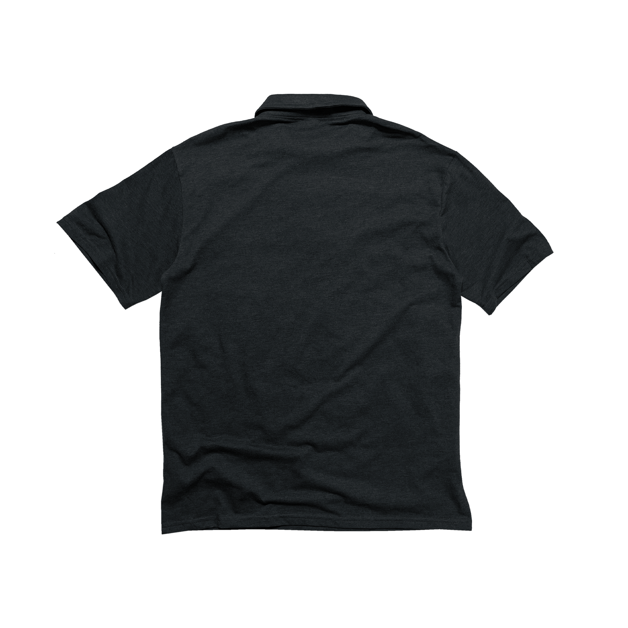 Back Flat Lay of GOEX Unisex and Men's Eco Triblend Polo in Charcoal