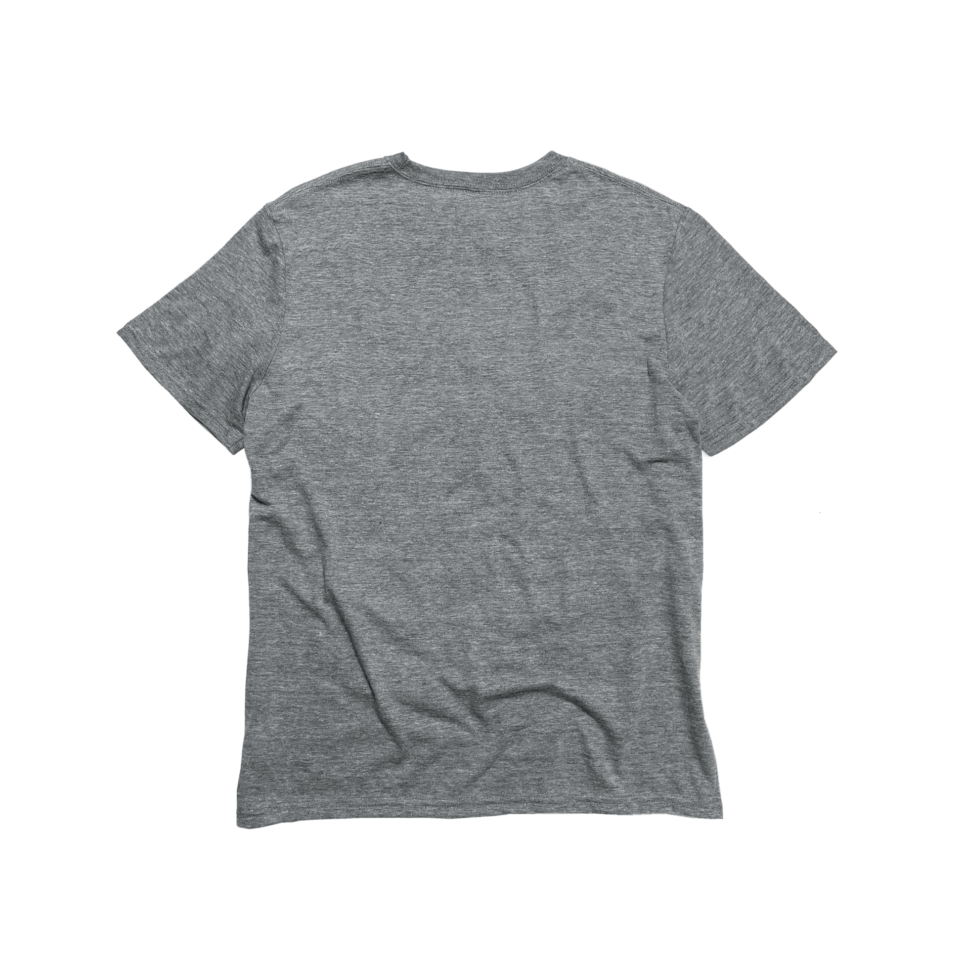 Back Flat Lay of GOEX Unisex and Men's Eco Triblend V Neck Tee in Heather Grey