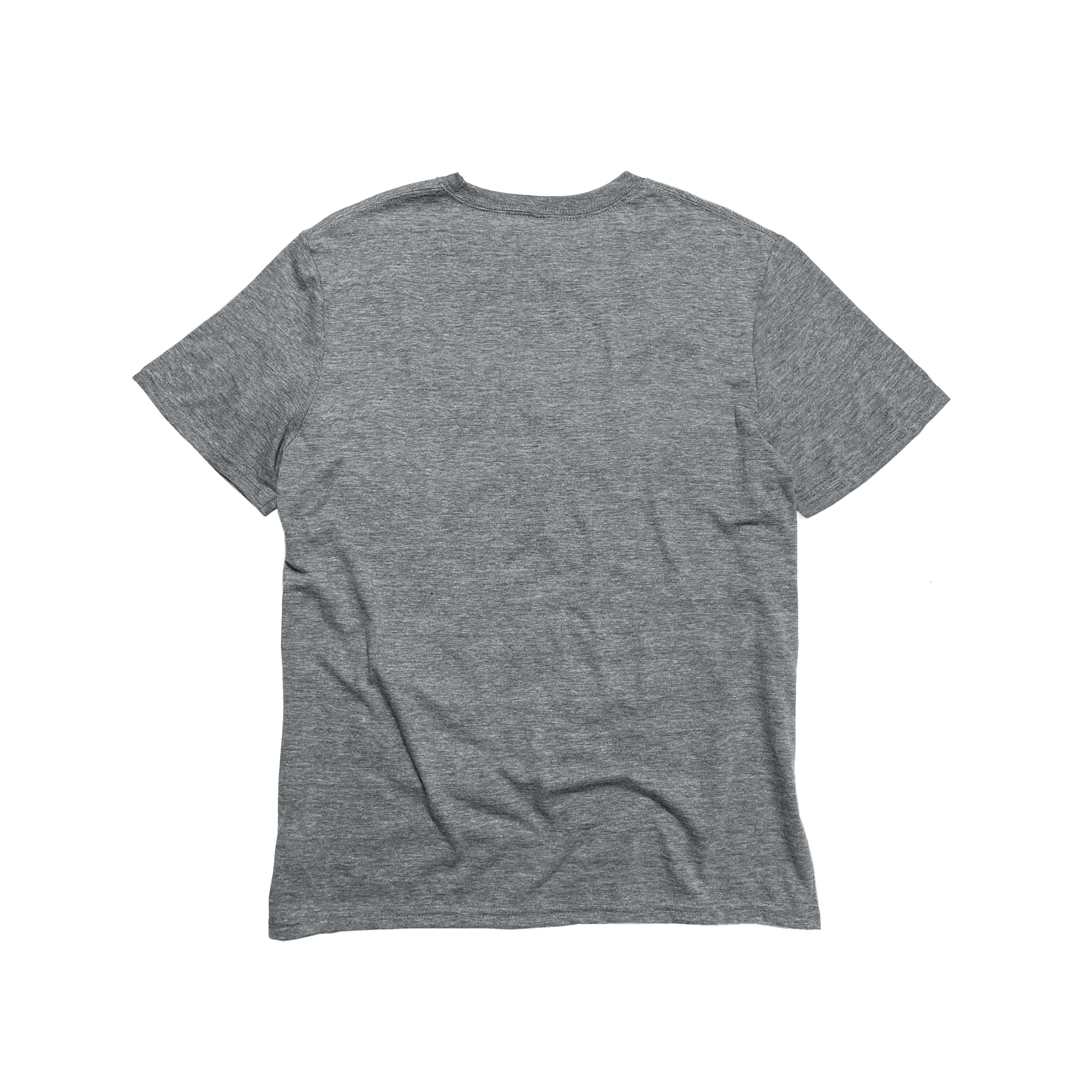 Back Flat Lay of GOEX Unisex and Men's Eco Triblend V Neck Tee in Heather Grey