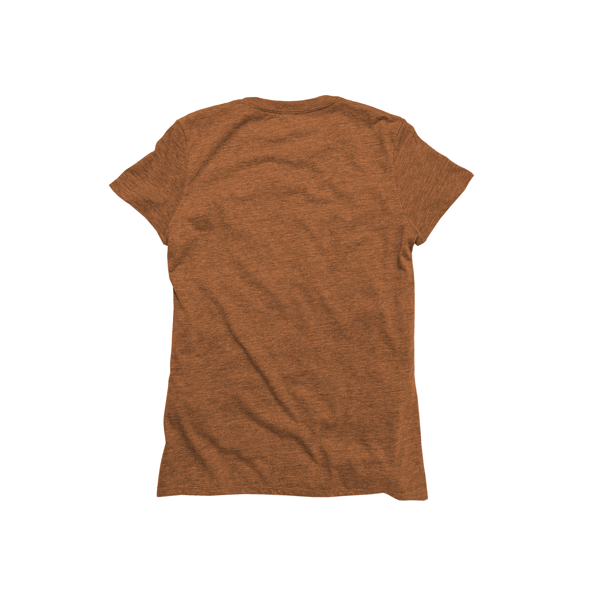 Back Flat Lay of GOEX Ladies Eco Triblend Tee in Amber