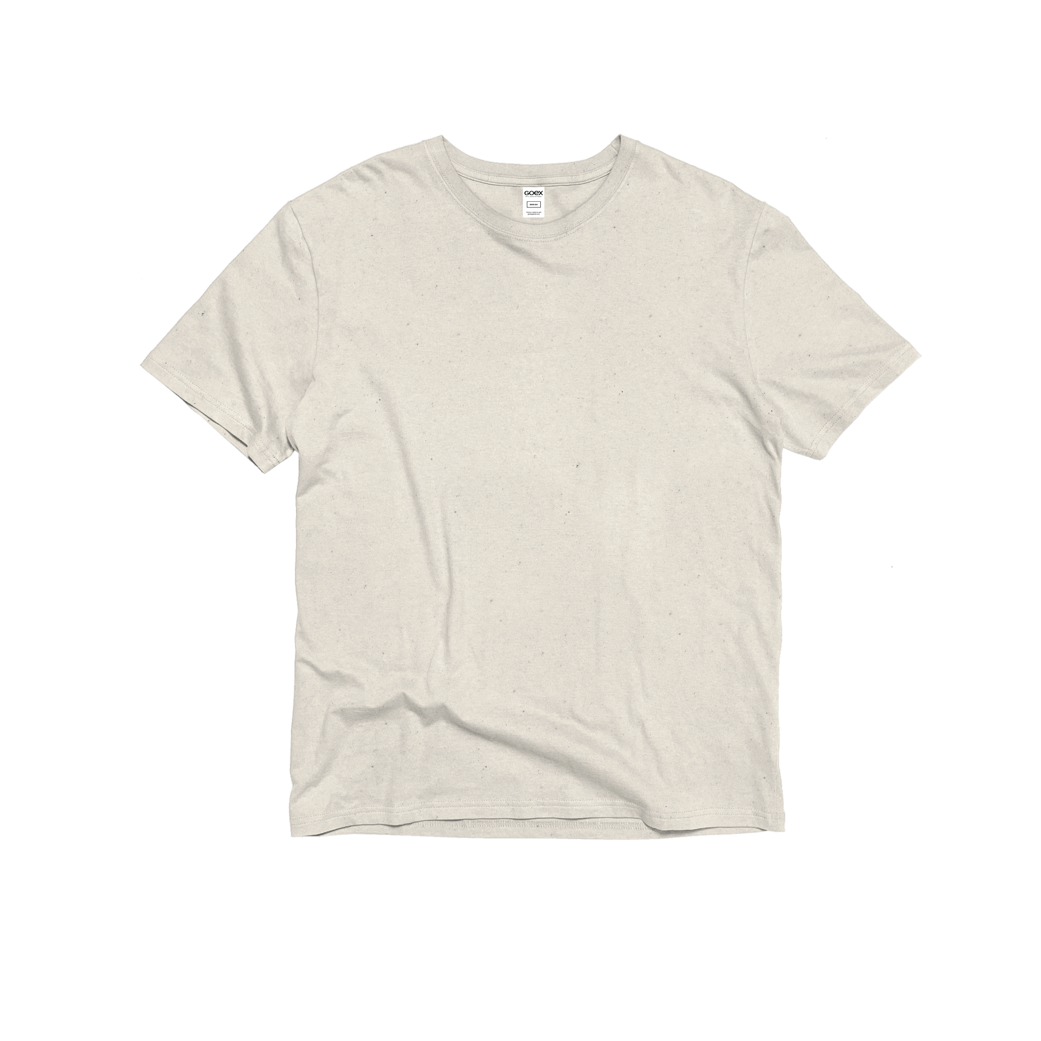 Front Flat Lay of GOEX Unisex and Men's Eco Cotton Tee in Ivory