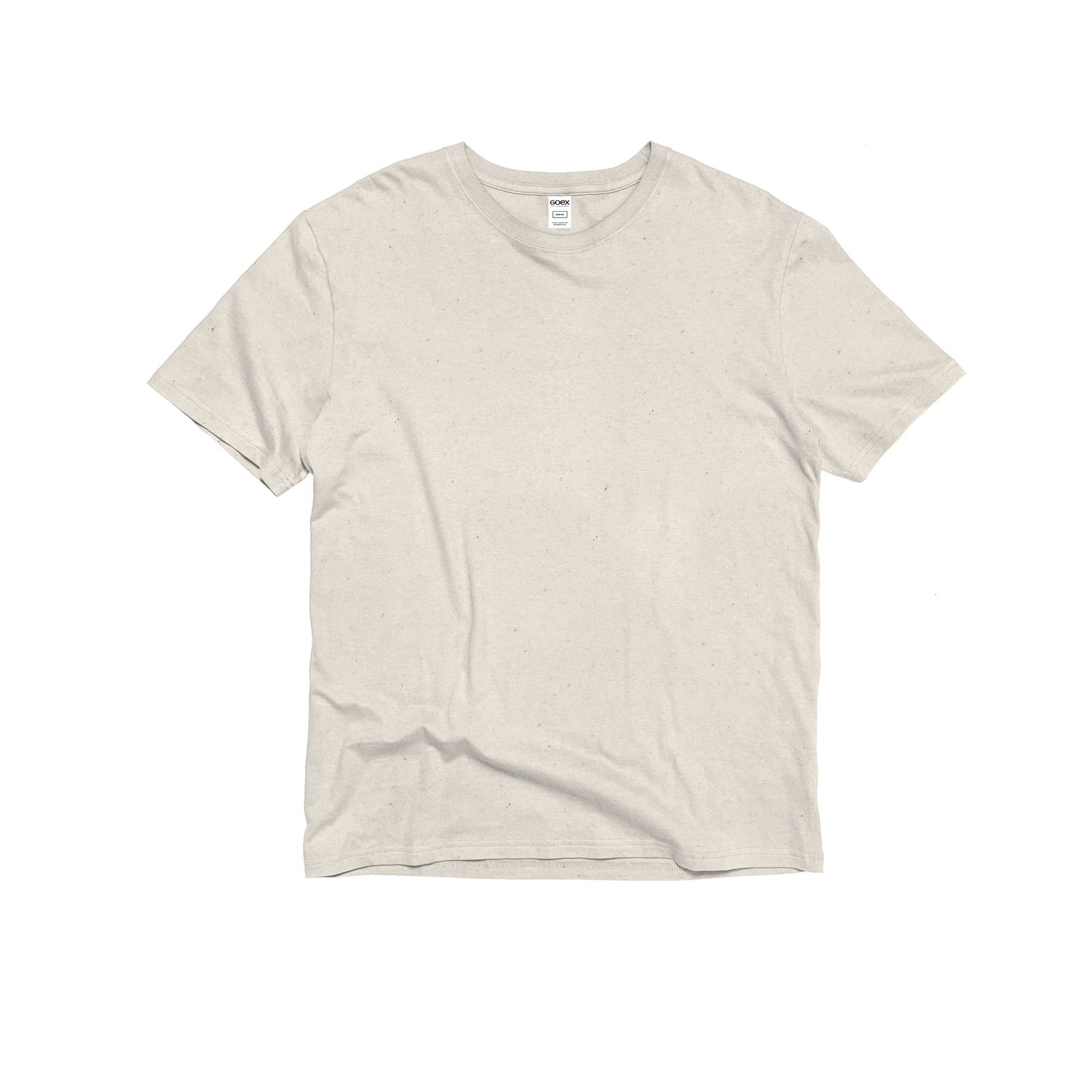 Front Flat Lay of GOEX Unisex and Men's Eco Cotton Tee in Ivory