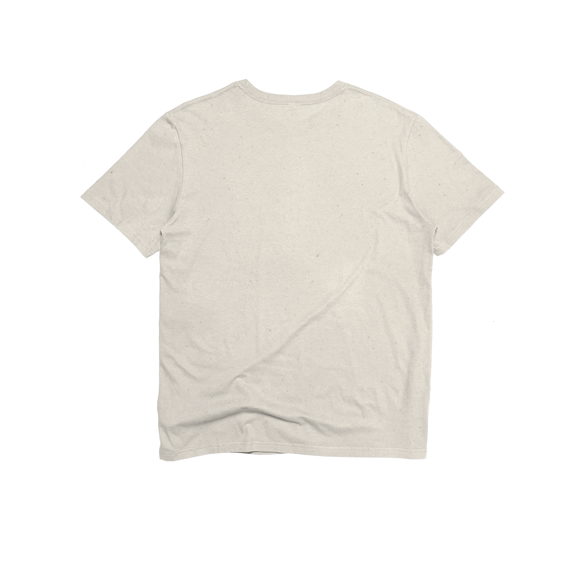 Back Flat Lay of GOEX Unisex and Men's Eco Cotton Tee in Ivory