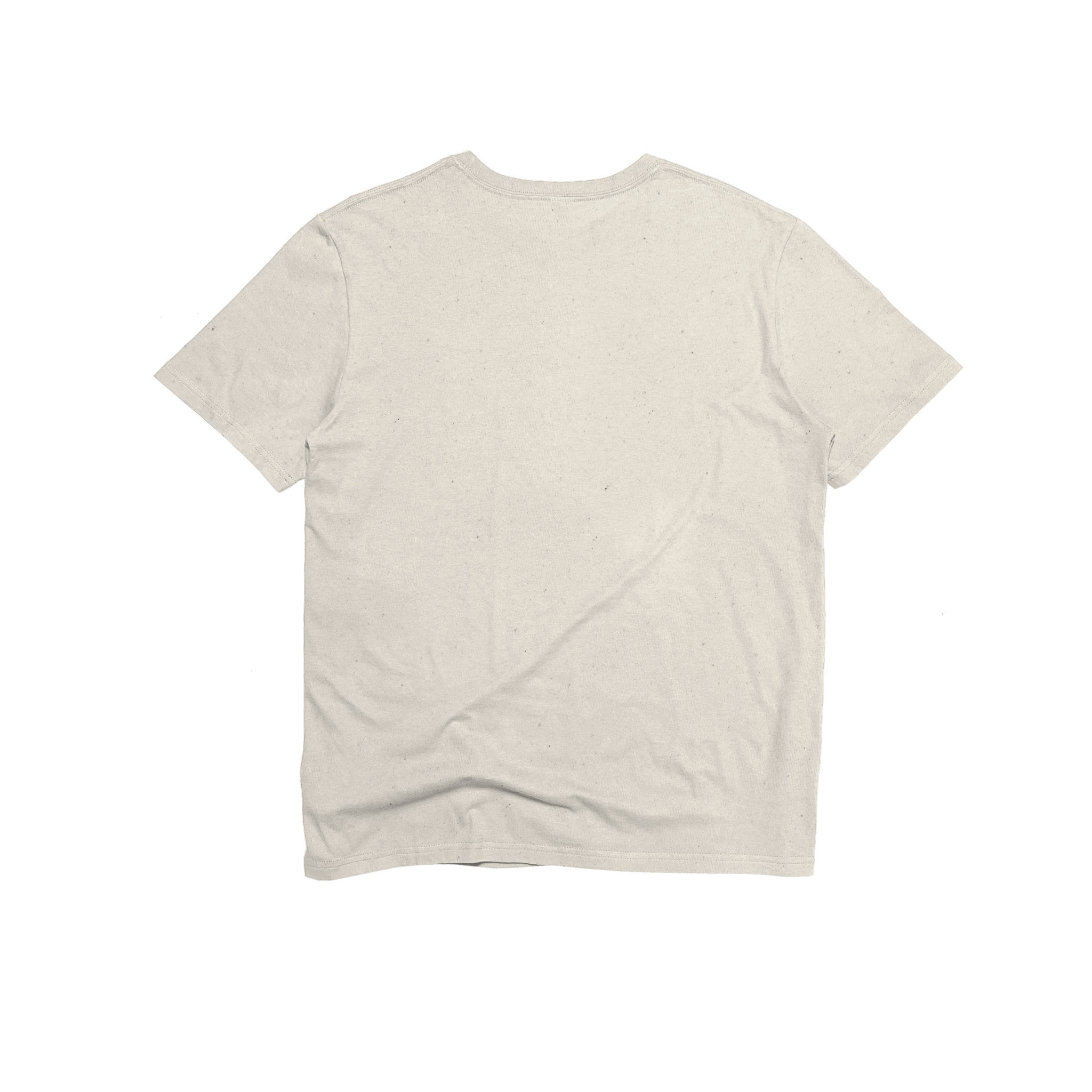 Back Flat Lay of GOEX Unisex and Men's Eco Cotton Tee in Ivory