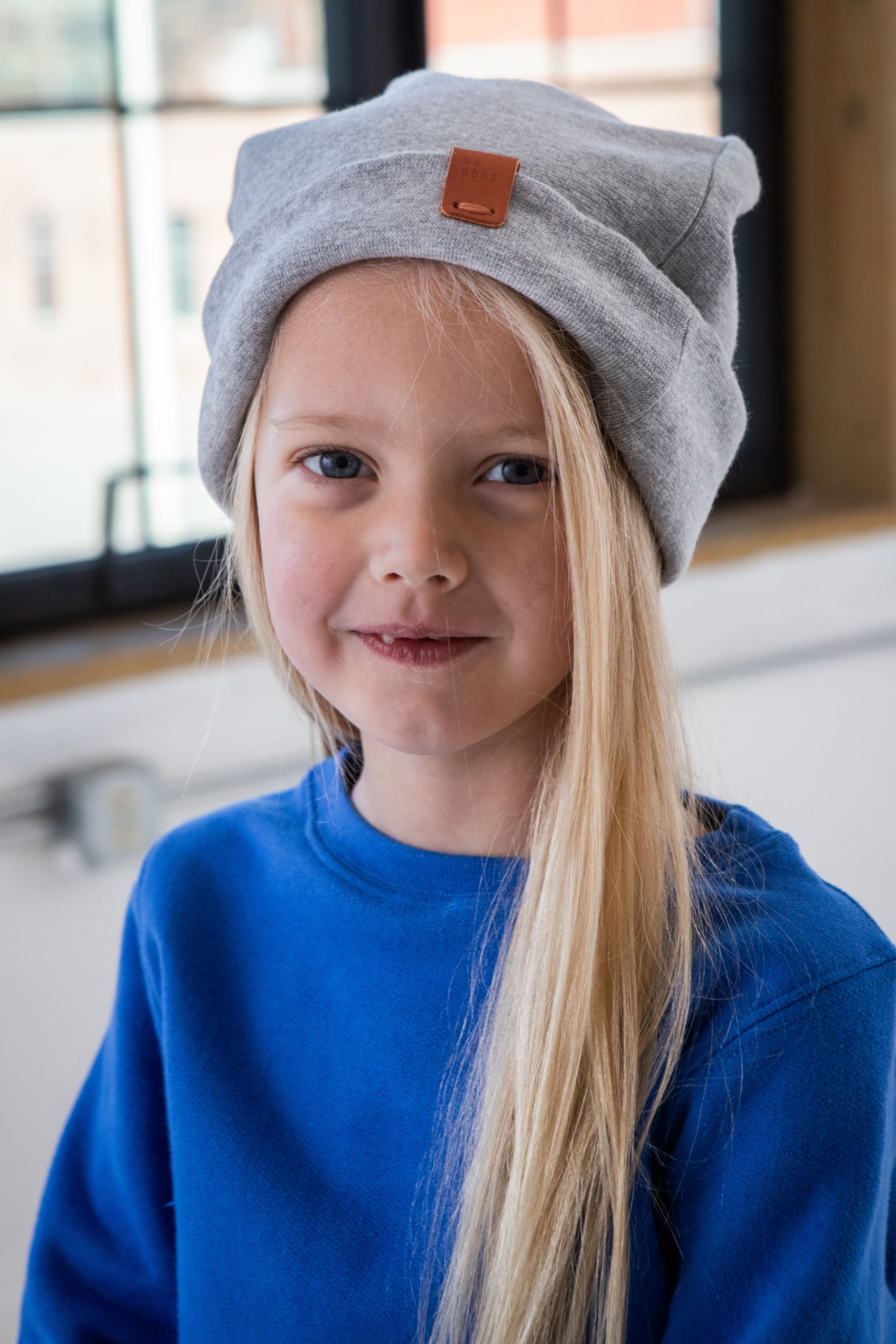 Girl Model wearing GOEX Rib Beanie in Oxford