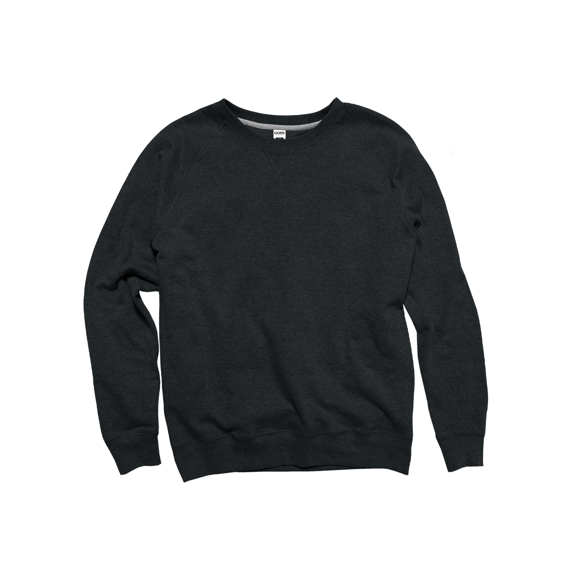 Front Flat Lay of GOEX Ladies Fleece Crew in Charcoal