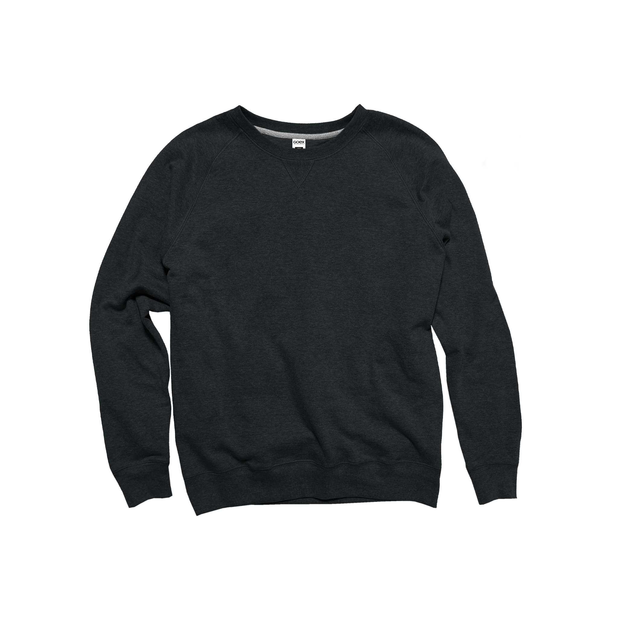 Front Flat Lay of GOEX Ladies Fleece Crew in Charcoal