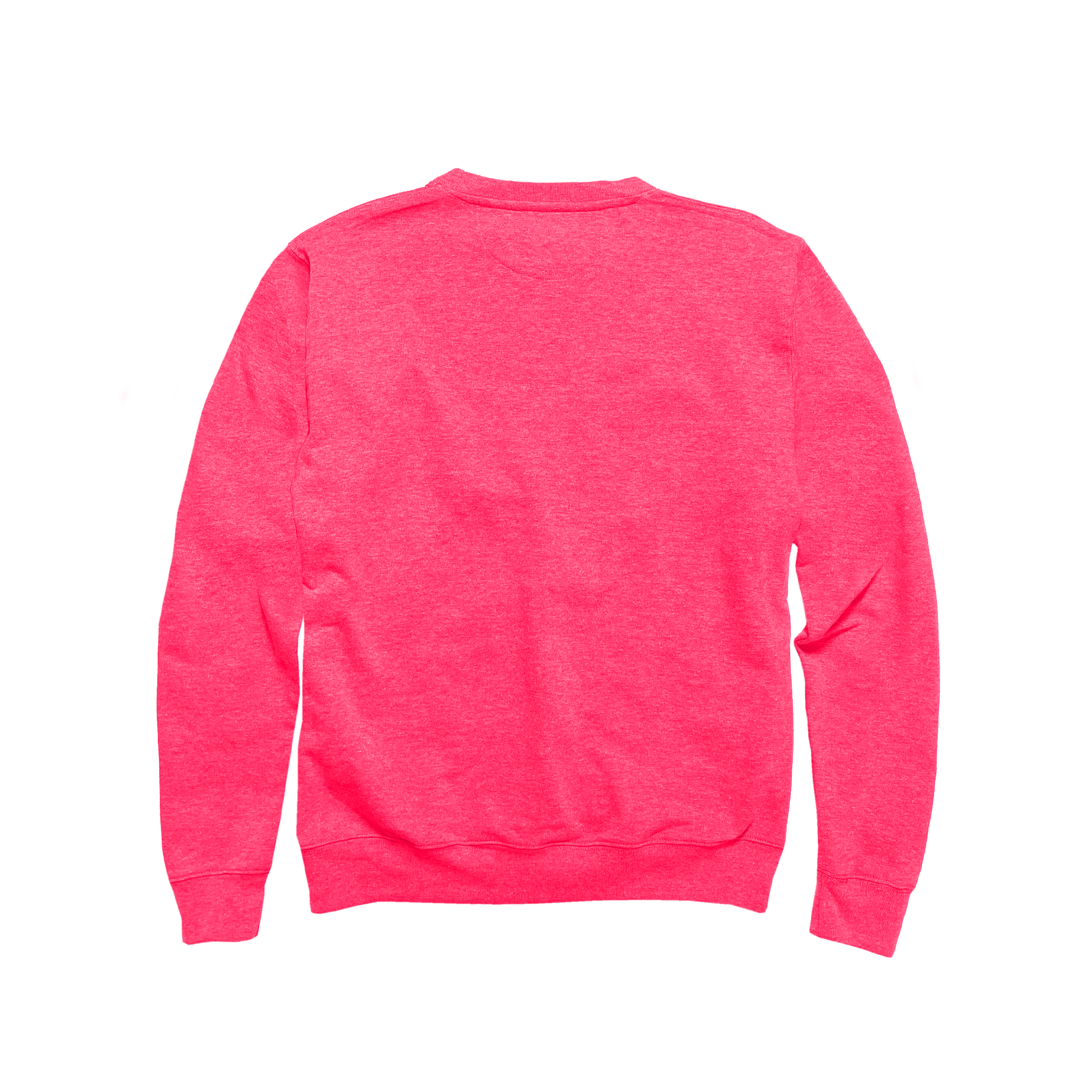 Back Flat Lay of GOEX Unisex and Men's Fleece Crew in Neon Pink