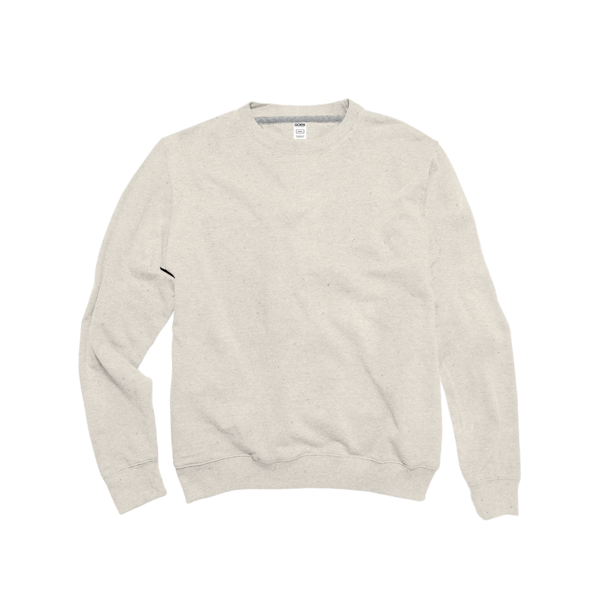 Front Flat Lay of GOEX Unisex and Men's Fleece Crew in Ivory