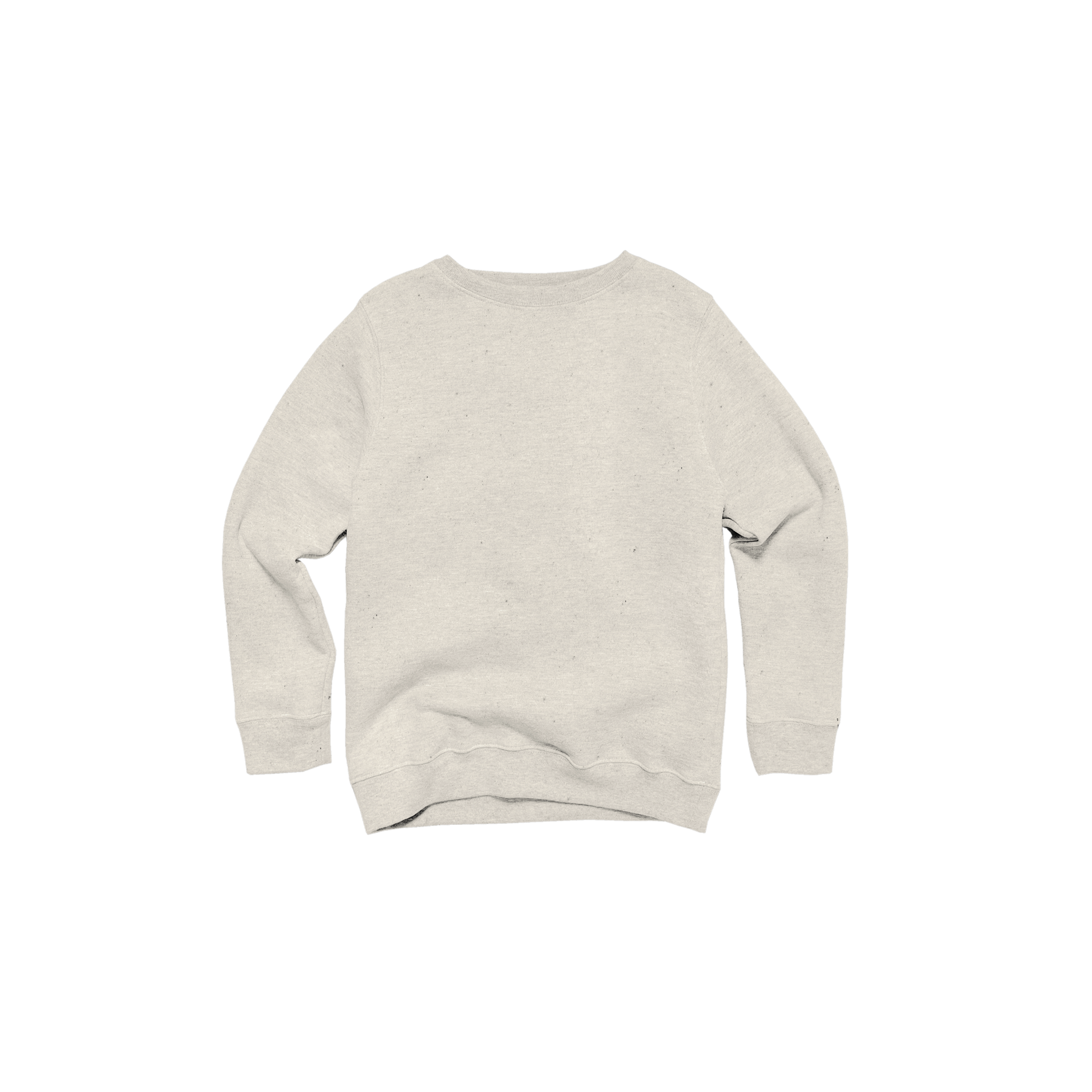 Front Flat Lay of GOEX Youth Fleece Crew in Ivory
