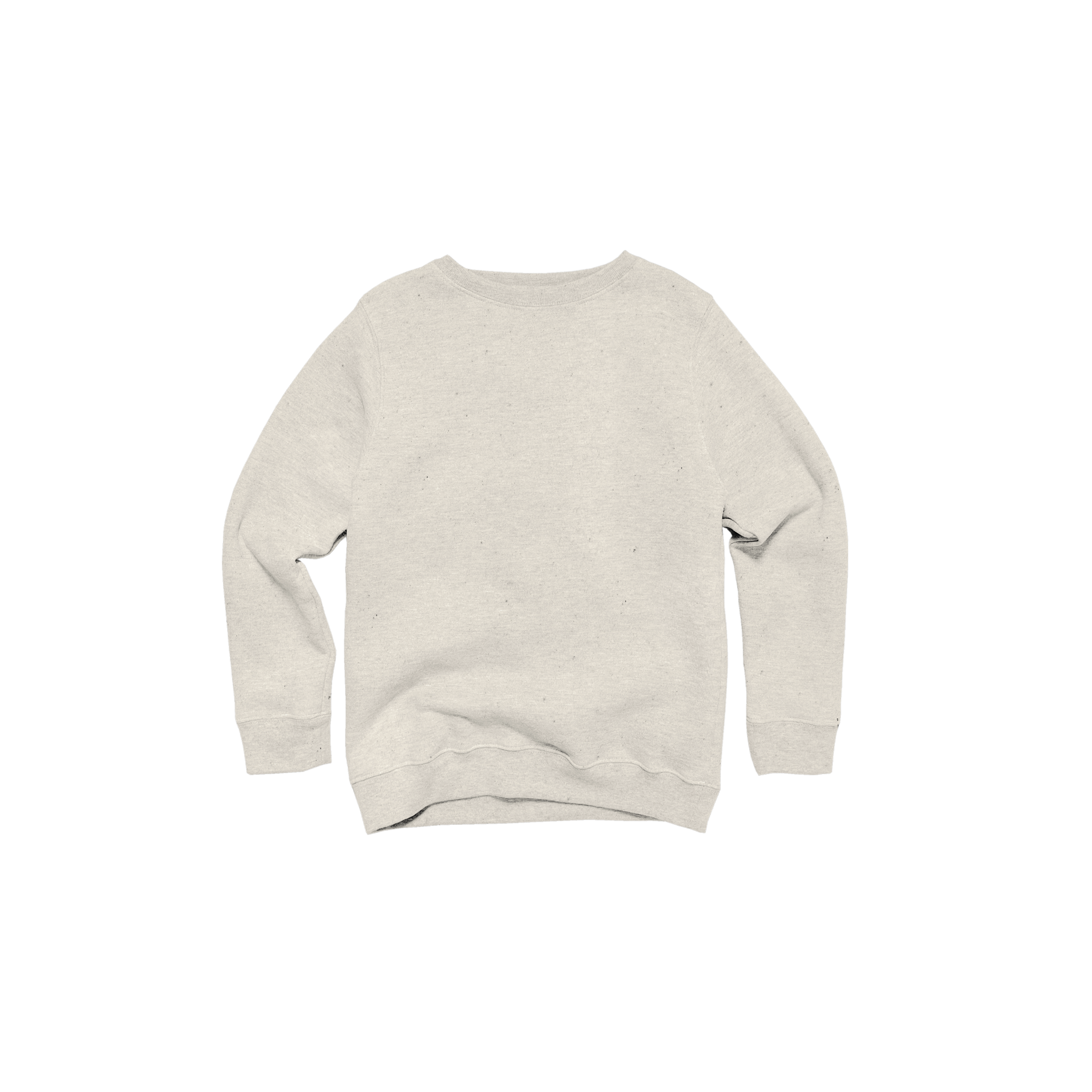 Front Flat Lay of GOEX Youth Fleece Crew in Ivory
