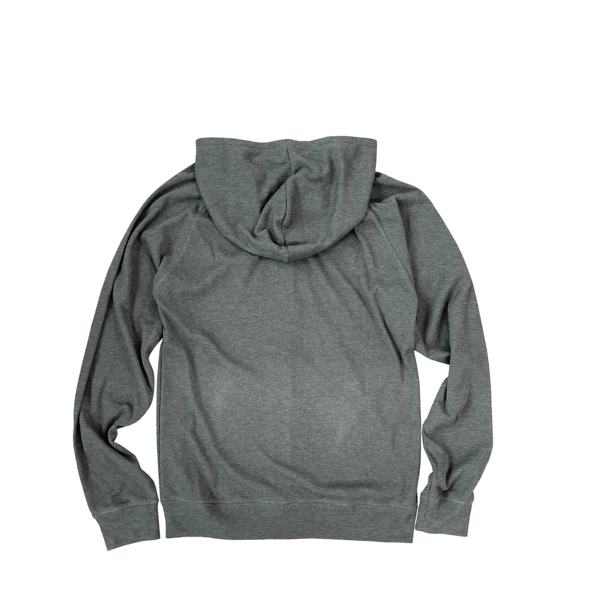 Back Flat Lay of GOEX Unisex and Men's Rib Full Zip in Heather Grey