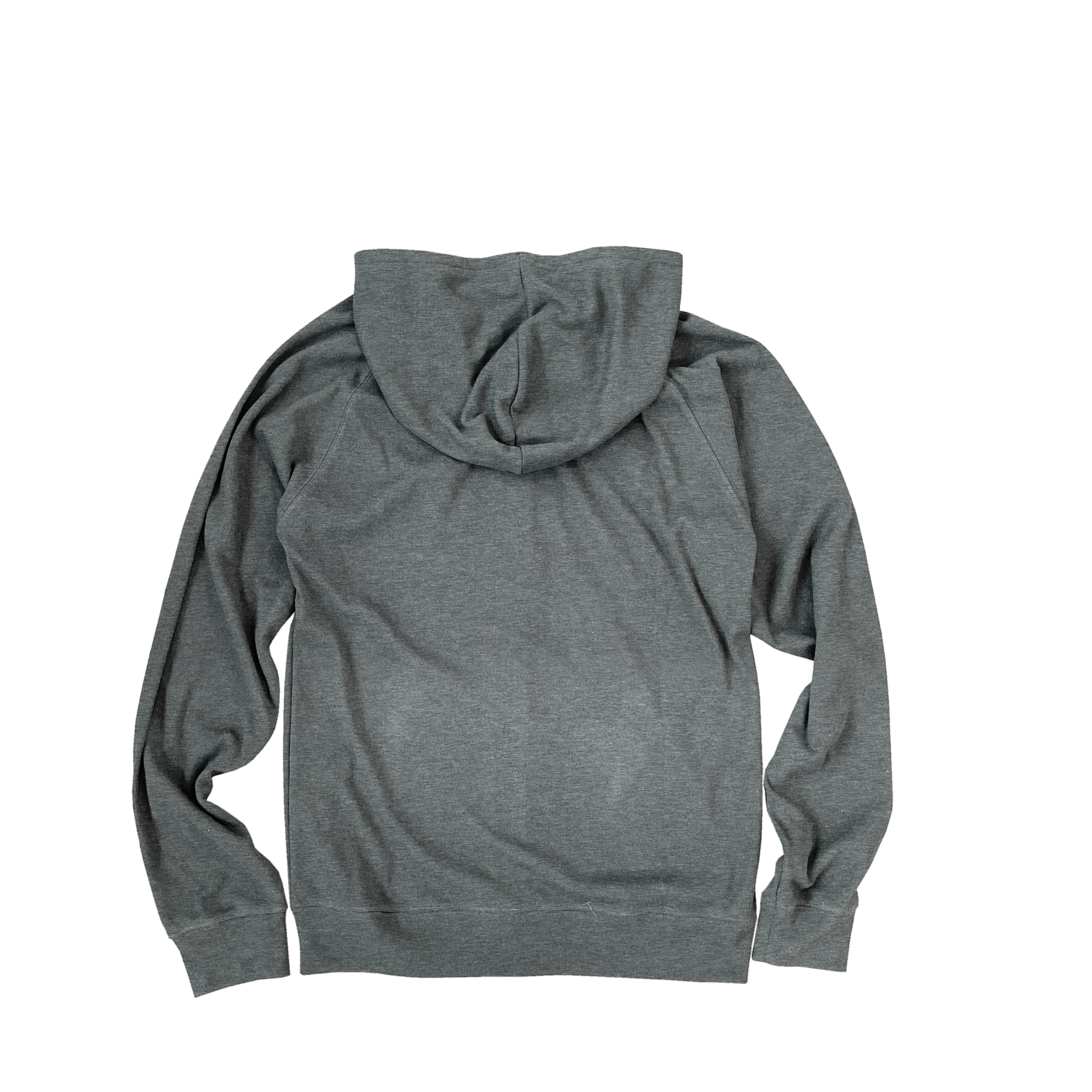 Back Flat Lay of GOEX Unisex and Men's Rib Full Zip in Heather Grey