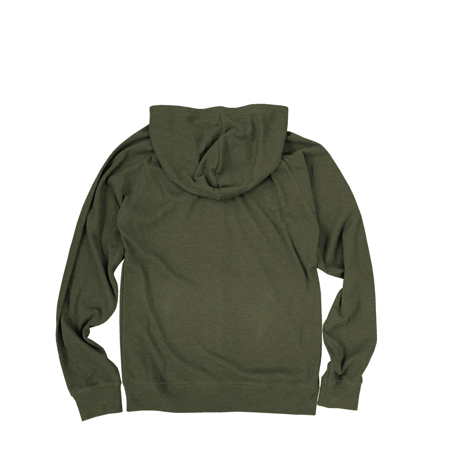 Back Flat Lay of GOEX Unisex and Men's Rib Full Zip in Olive