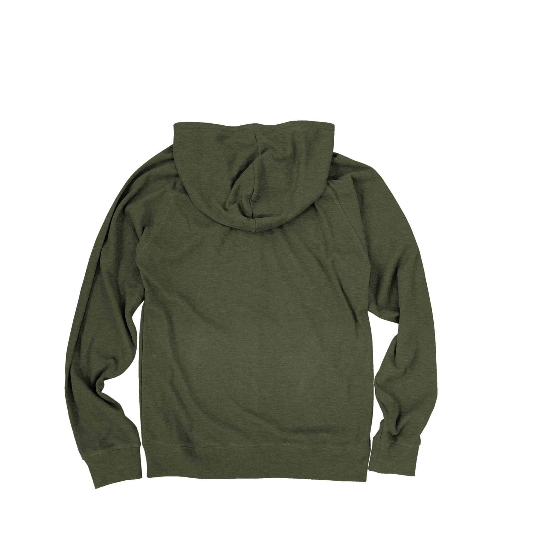Back Flat Lay of GOEX Unisex and Men's Rib Full Zip in Olive