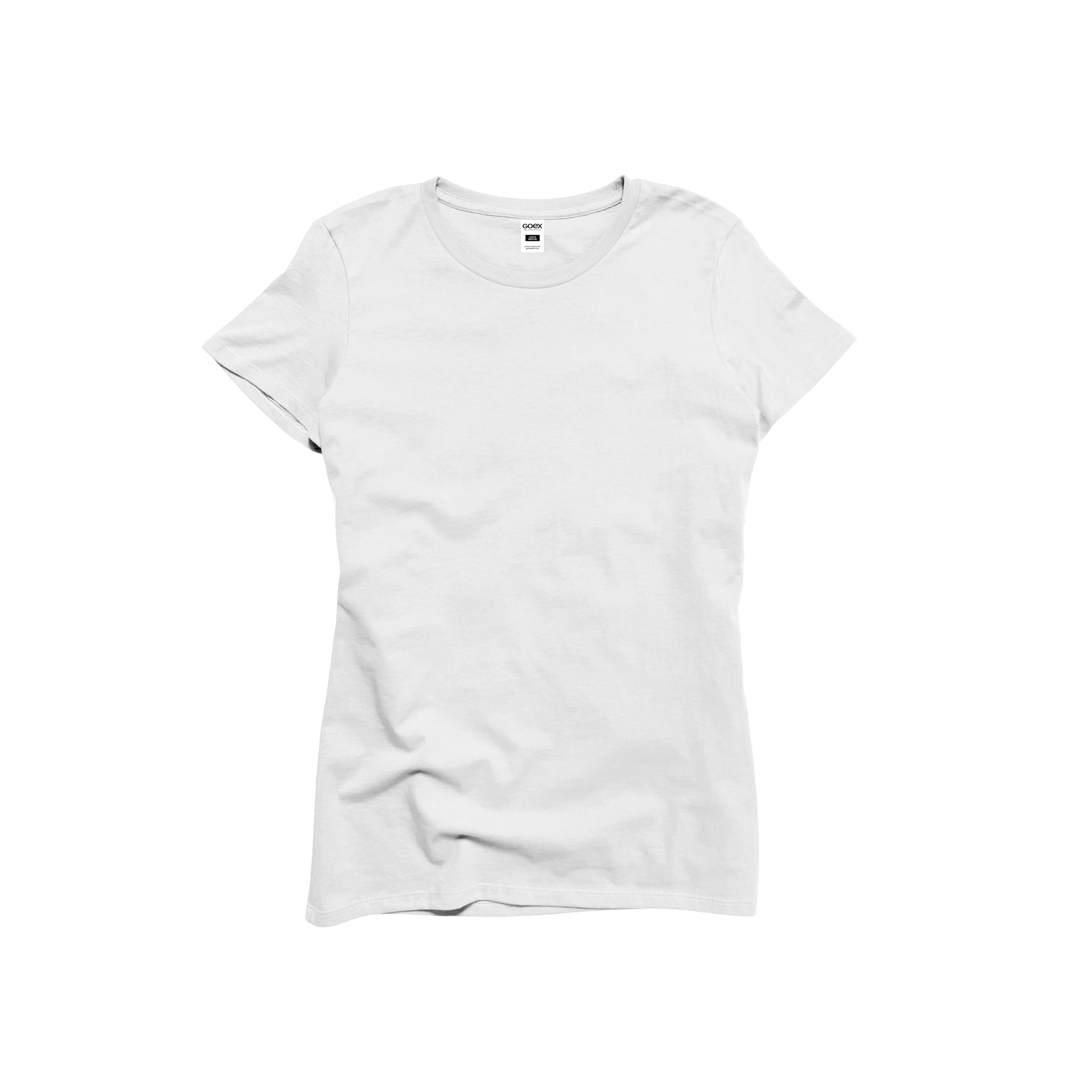 Front Flat Lay of GOEX Ladies Cotton Tee in White