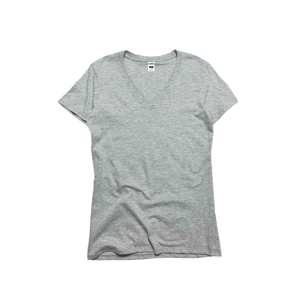 Front Flat Lay of GOEX Ladies Cotton V Neck in Oxford