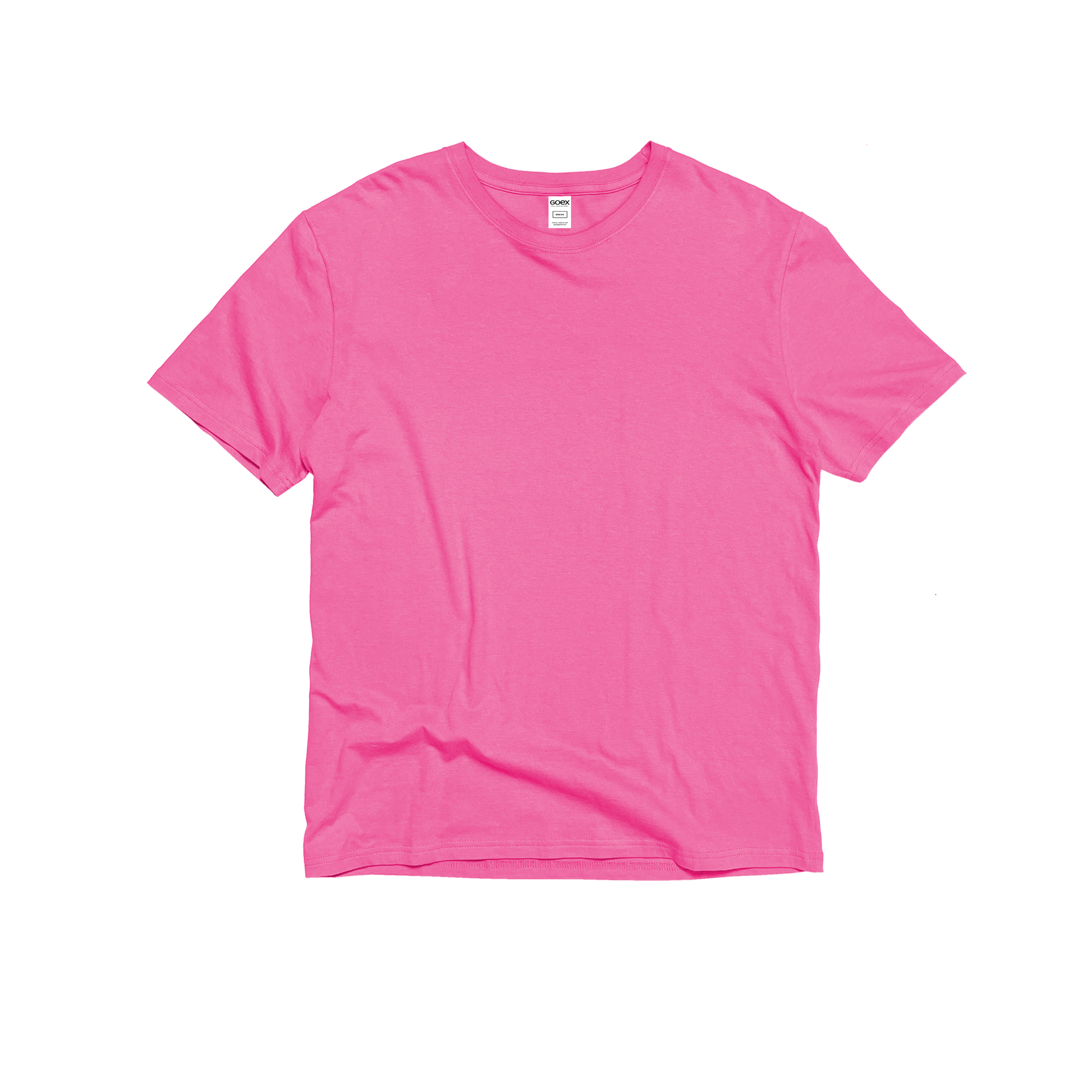 Front Flat Lay of GOEX Unisex and Men's Cotton Tee in Bubblegum