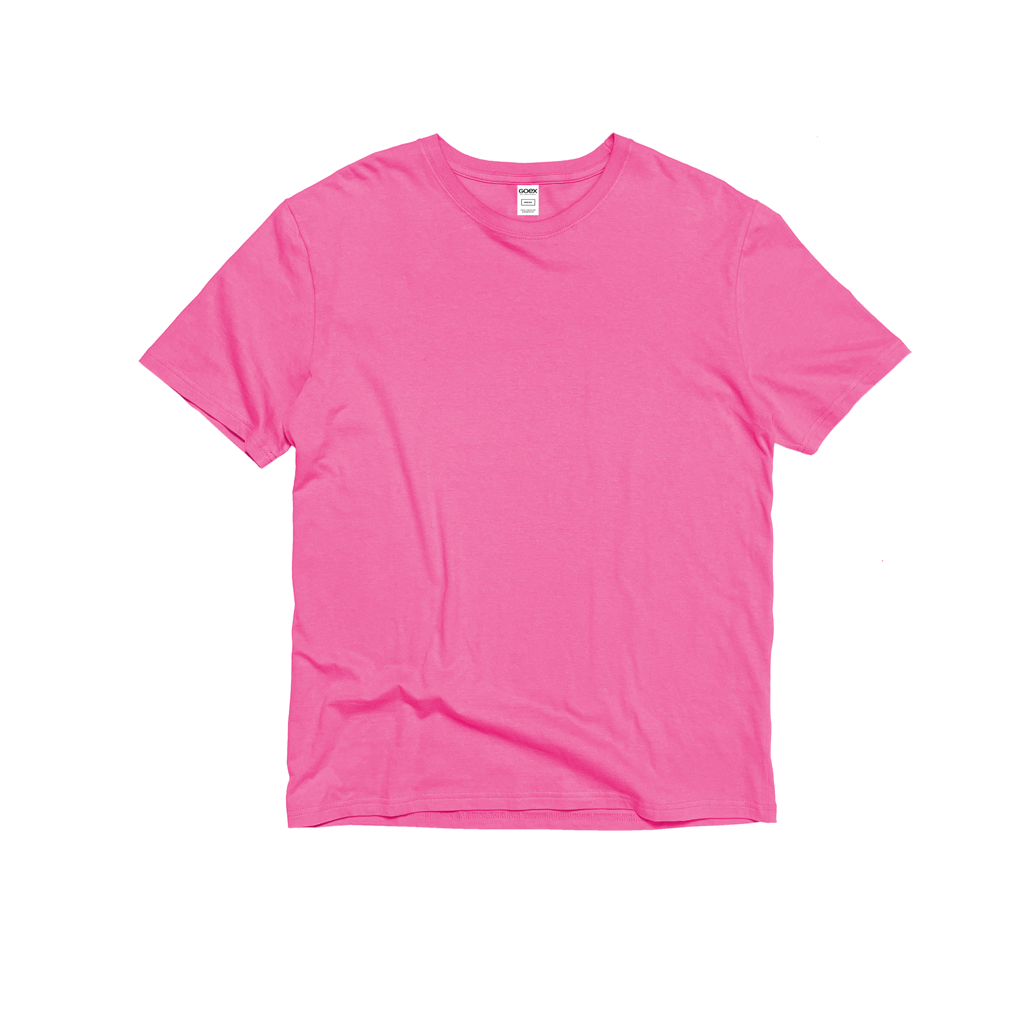 Front Flat Lay of GOEX Unisex and Men's Cotton Tee in Bubblegum