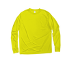 Front Flat Lay of GOEX Unisex and Men's Eco Poly LS Tee in Safety Yellow