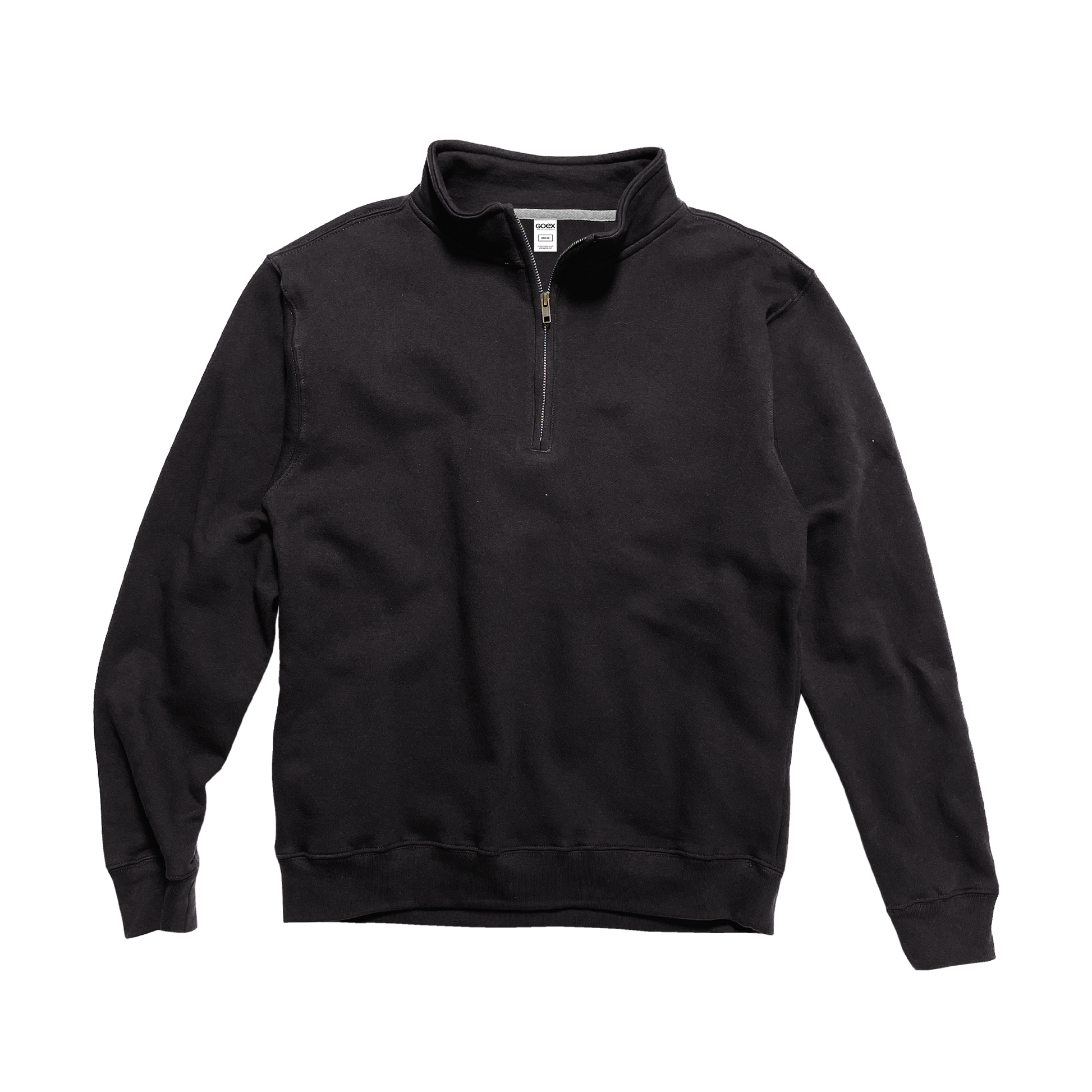 Front Flat Lay of GOEX Unisex and Men's Fleece 1/4 Zip in Black