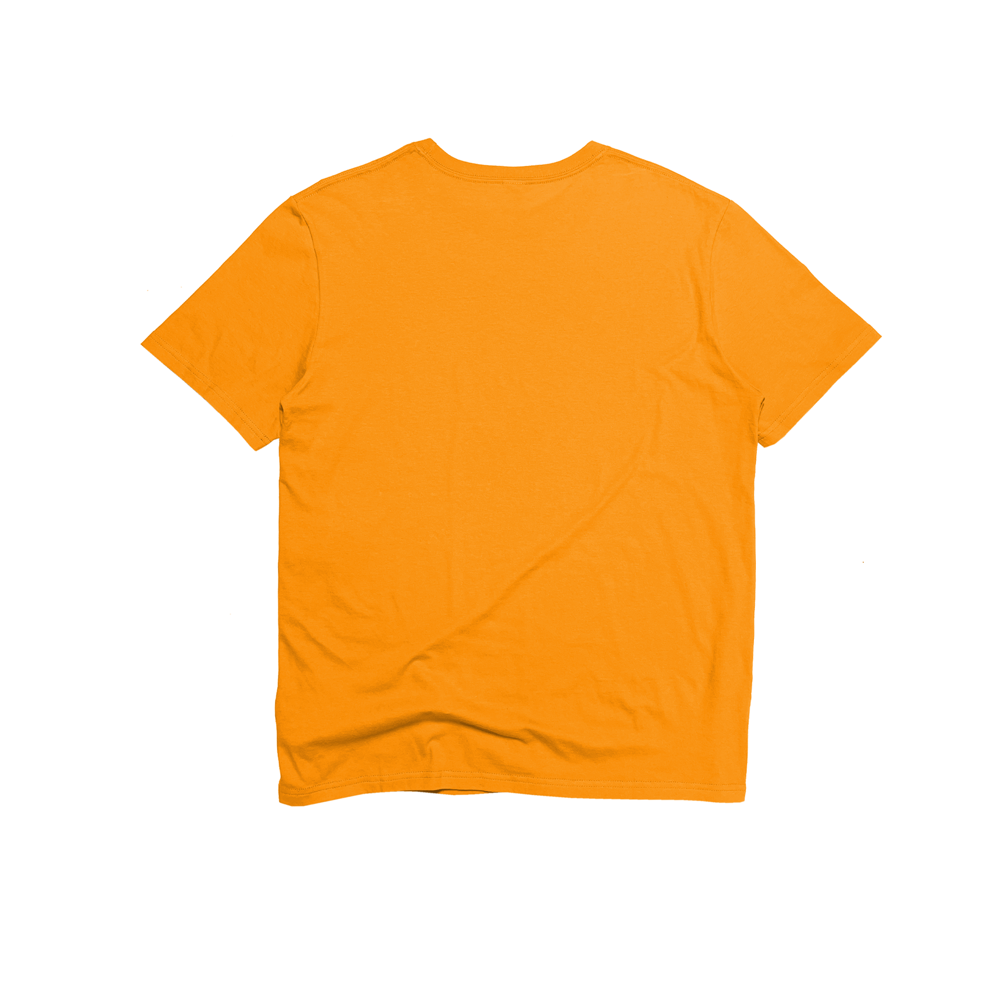 Back Flat Lay of GOEX Unisex and Men's Cotton Tee in Marigold
