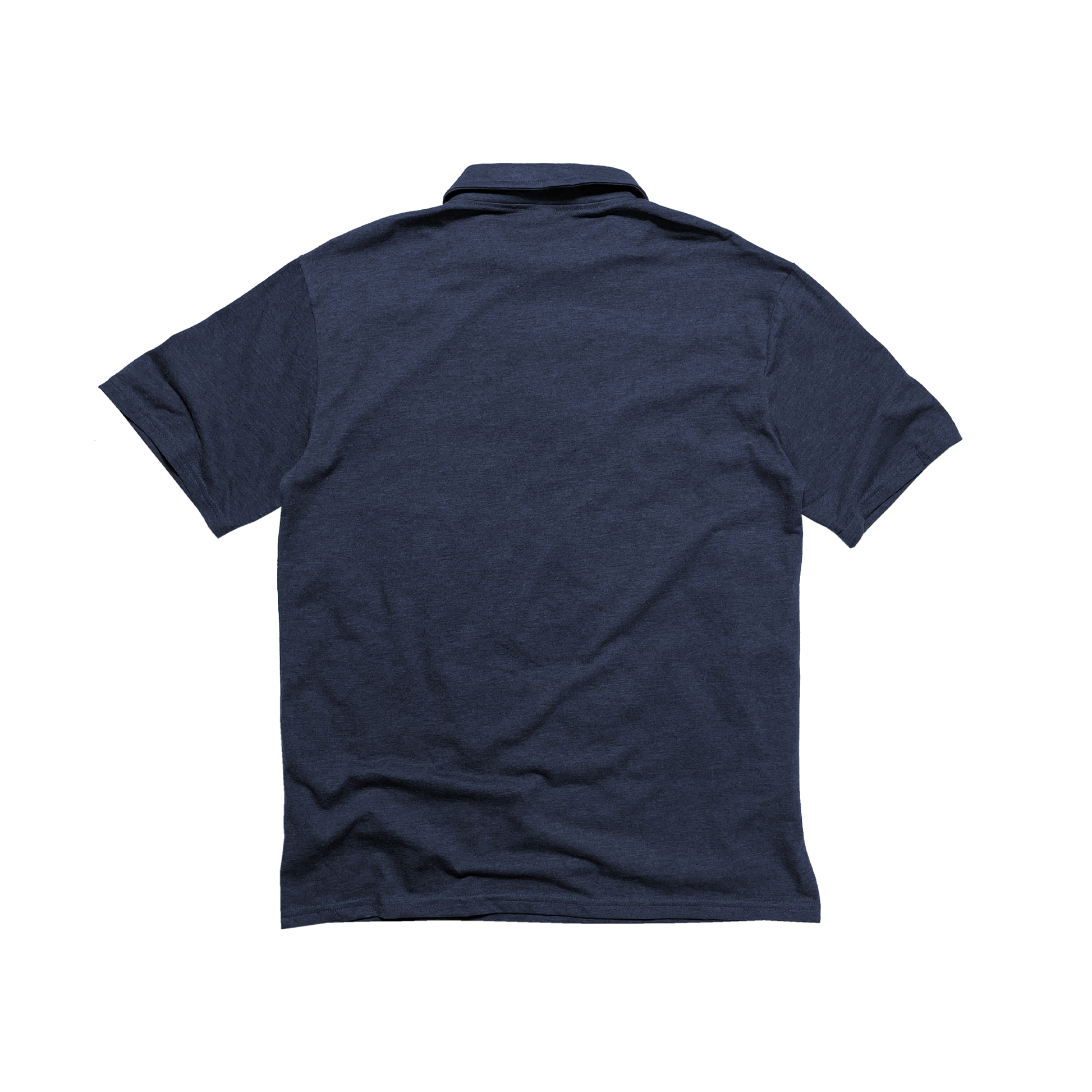 Back Flat Lay of GOEX Unisex and Men's Eco Triblend Polo in Navy