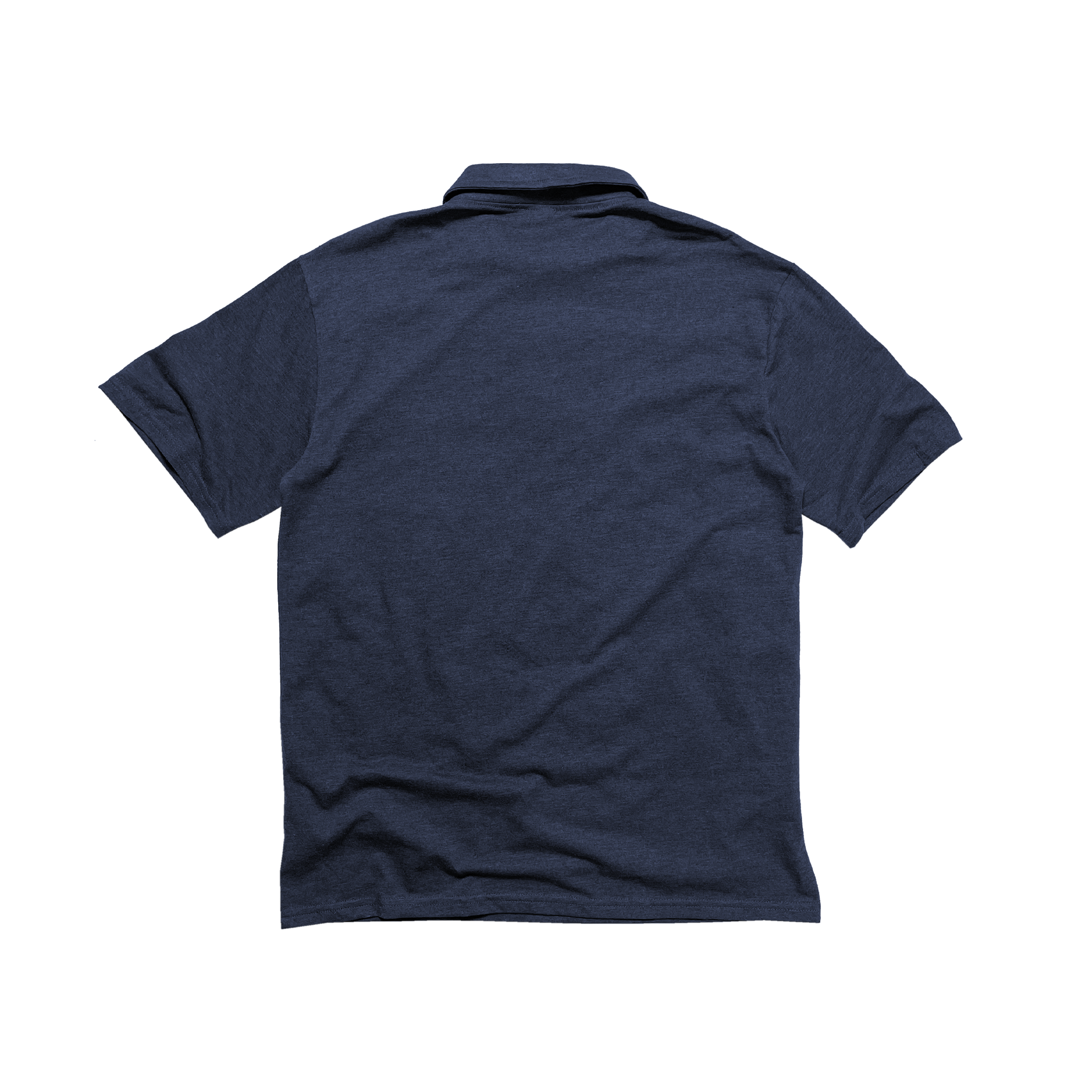 Back Flat Lay of GOEX Unisex and Men's Eco Triblend Polo in Navy