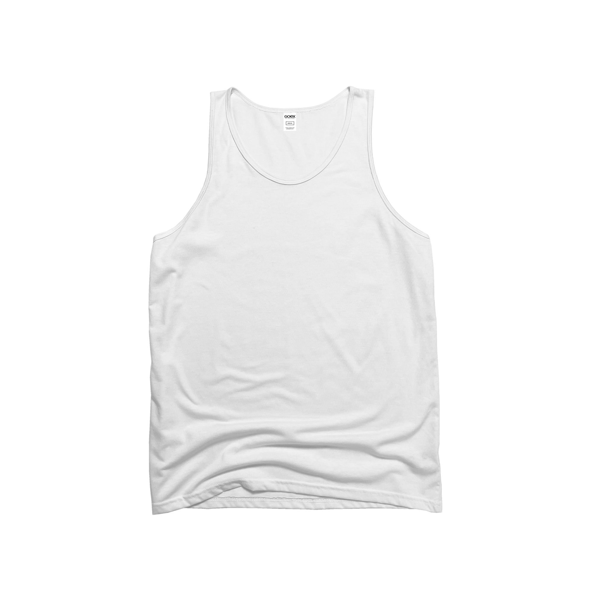 Front Flat Lay of GOEX Unisex and Men's Eco Triblend Tank in White