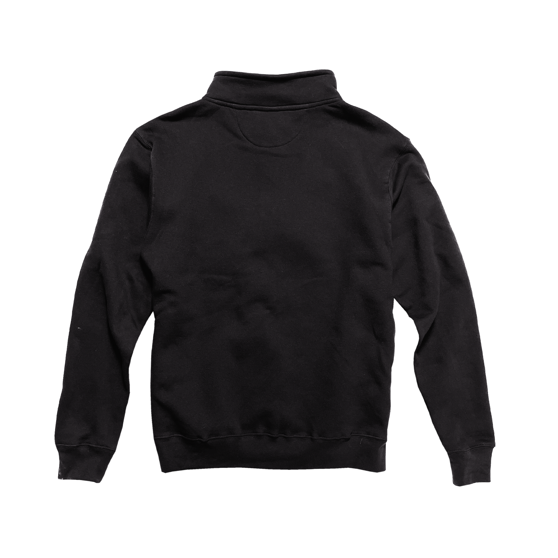 Back Flat Lay of GOEX Unisex and Men's Fleece 1/4 Zip in Black