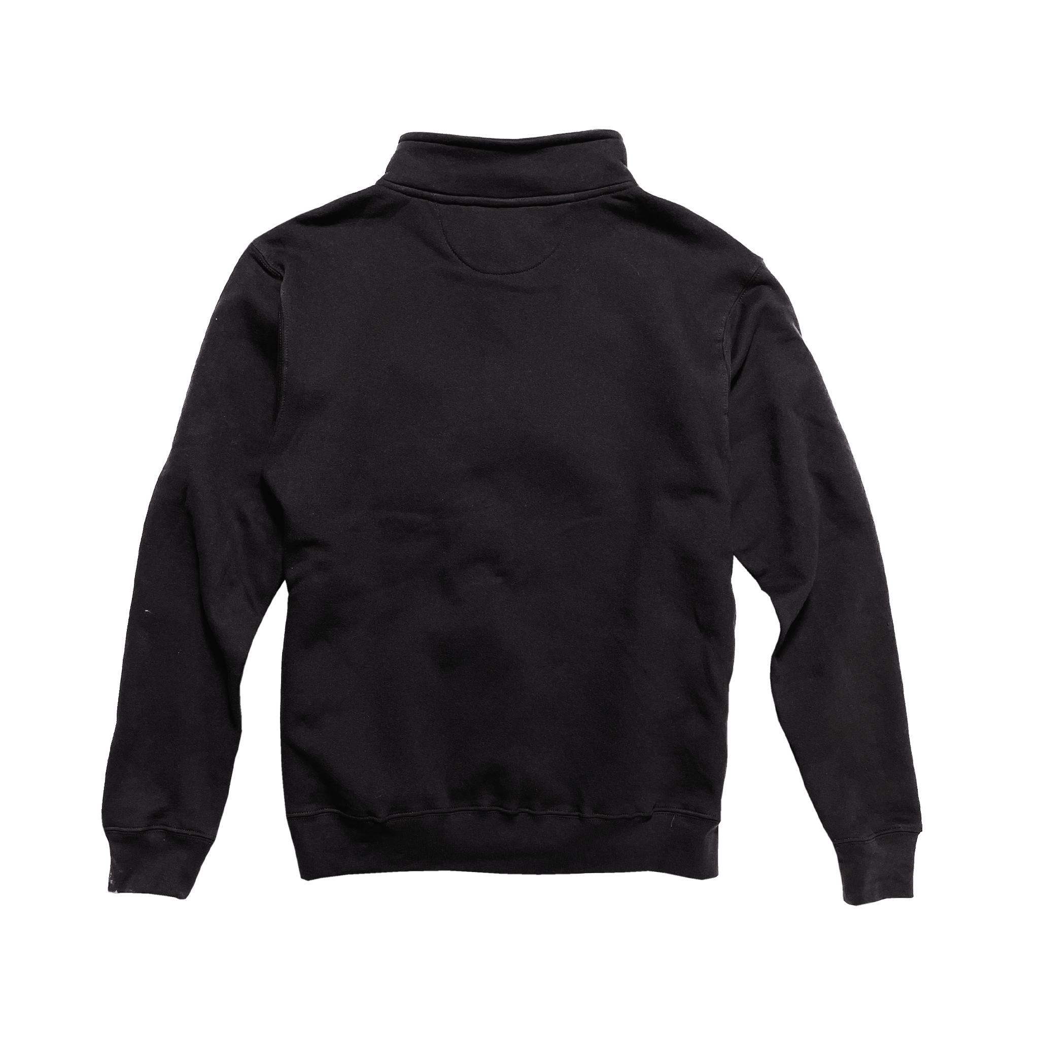 Back Flat Lay of GOEX Unisex and Men's Fleece 1/4 Zip in Black