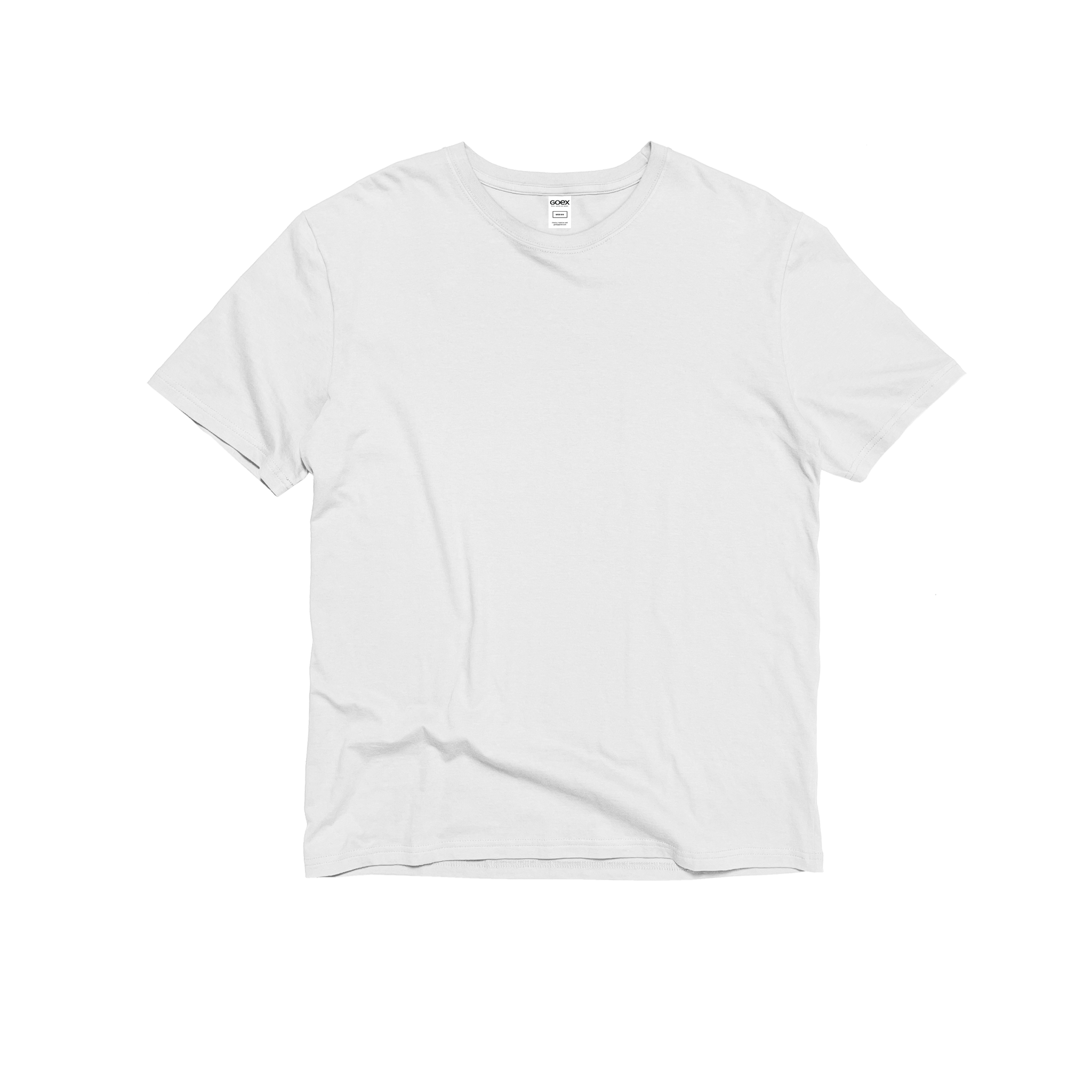 Front Flat Lay of GOEX Unisex and Men's Standard Cotton Tee in White