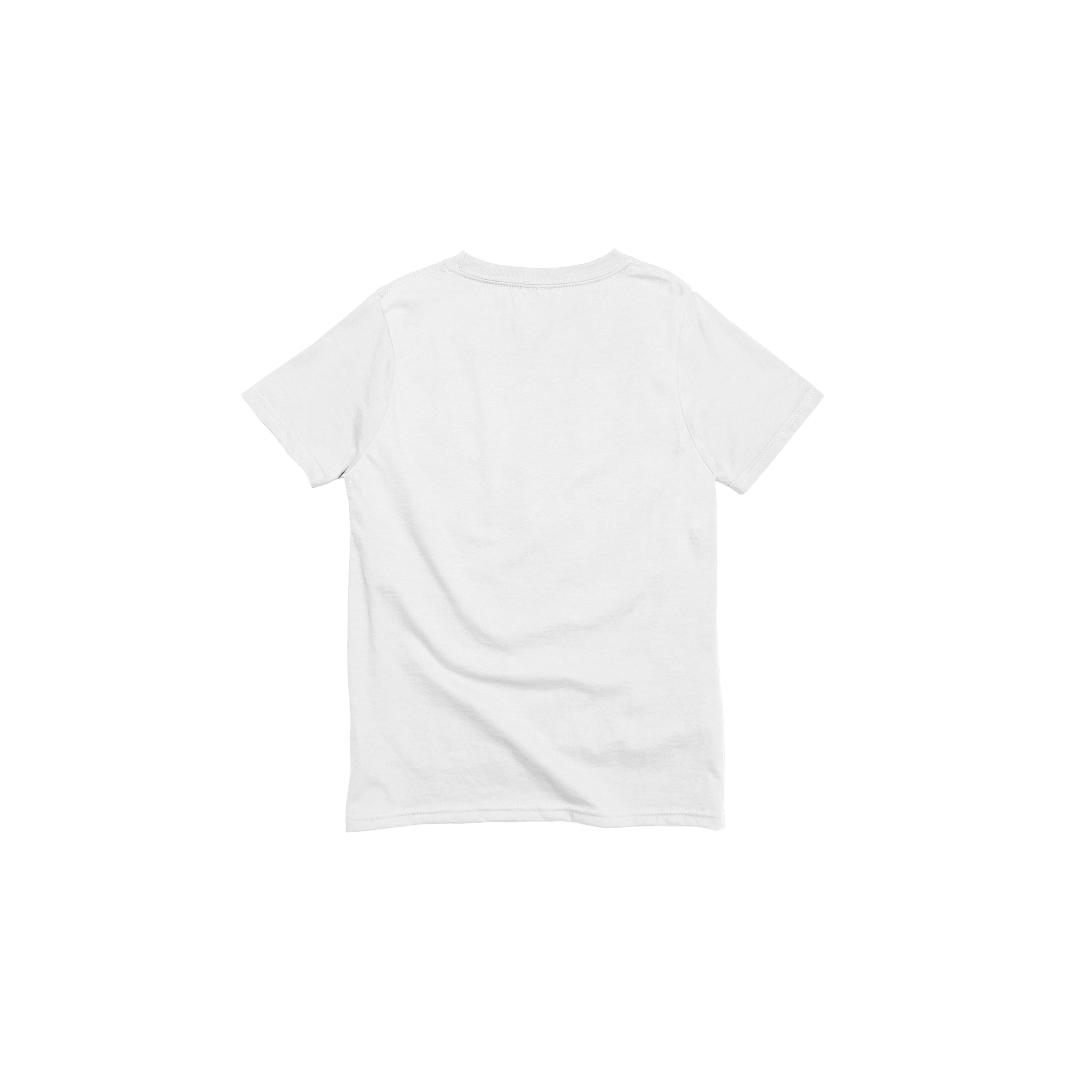 Back Flat Lay of GOEX Youth Standard Cotton Tee in White
