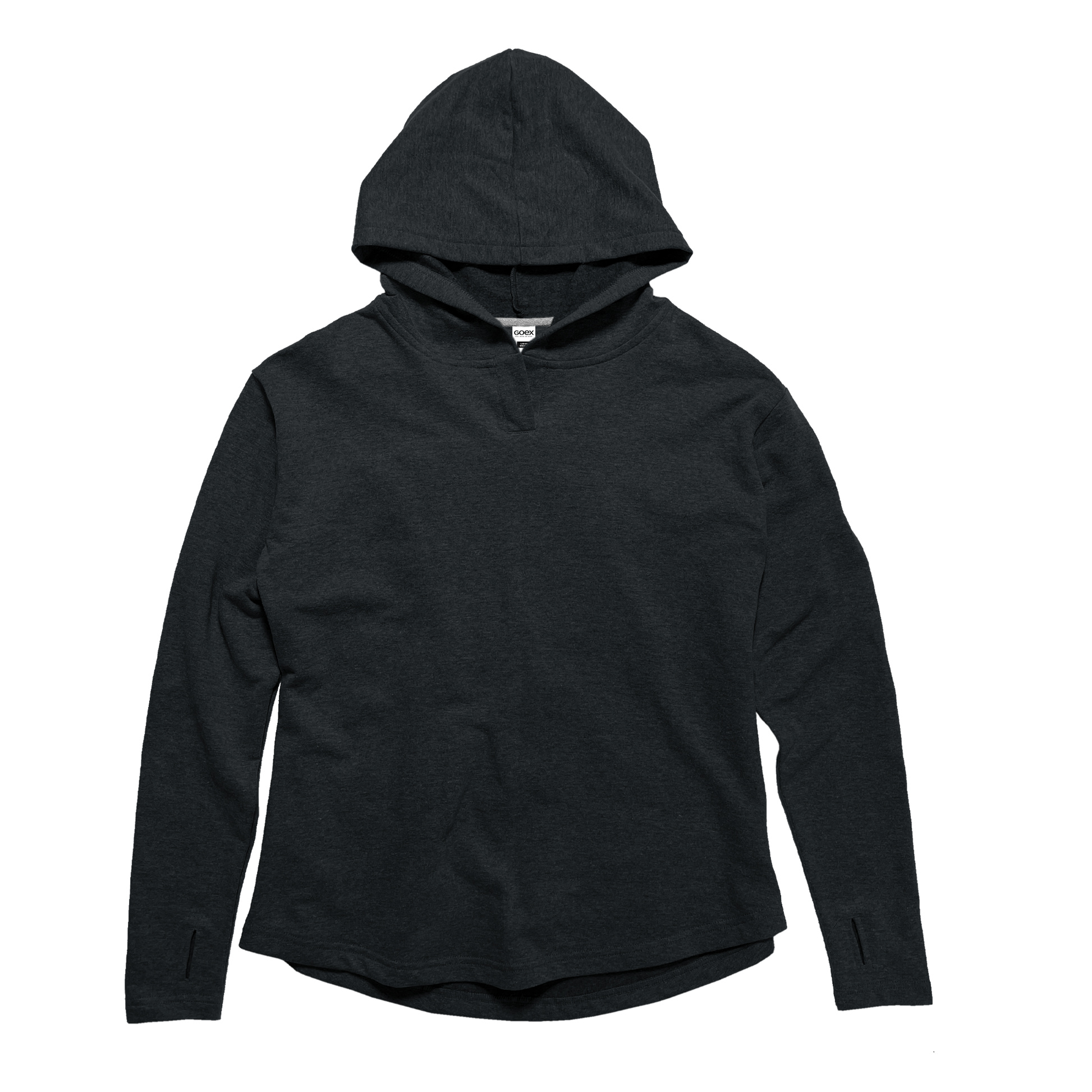 Front Flat Lay of GOEX Ladies Fleece Hoodie in Charcoal