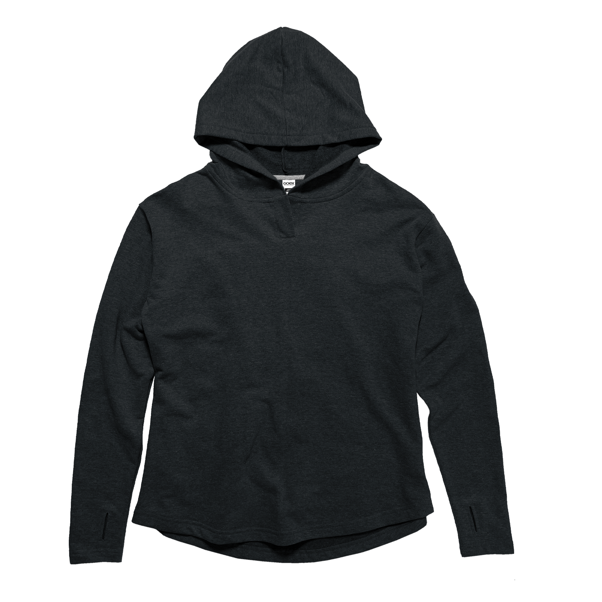 Front Flat Lay of GOEX Ladies Fleece Hoodie in Charcoal