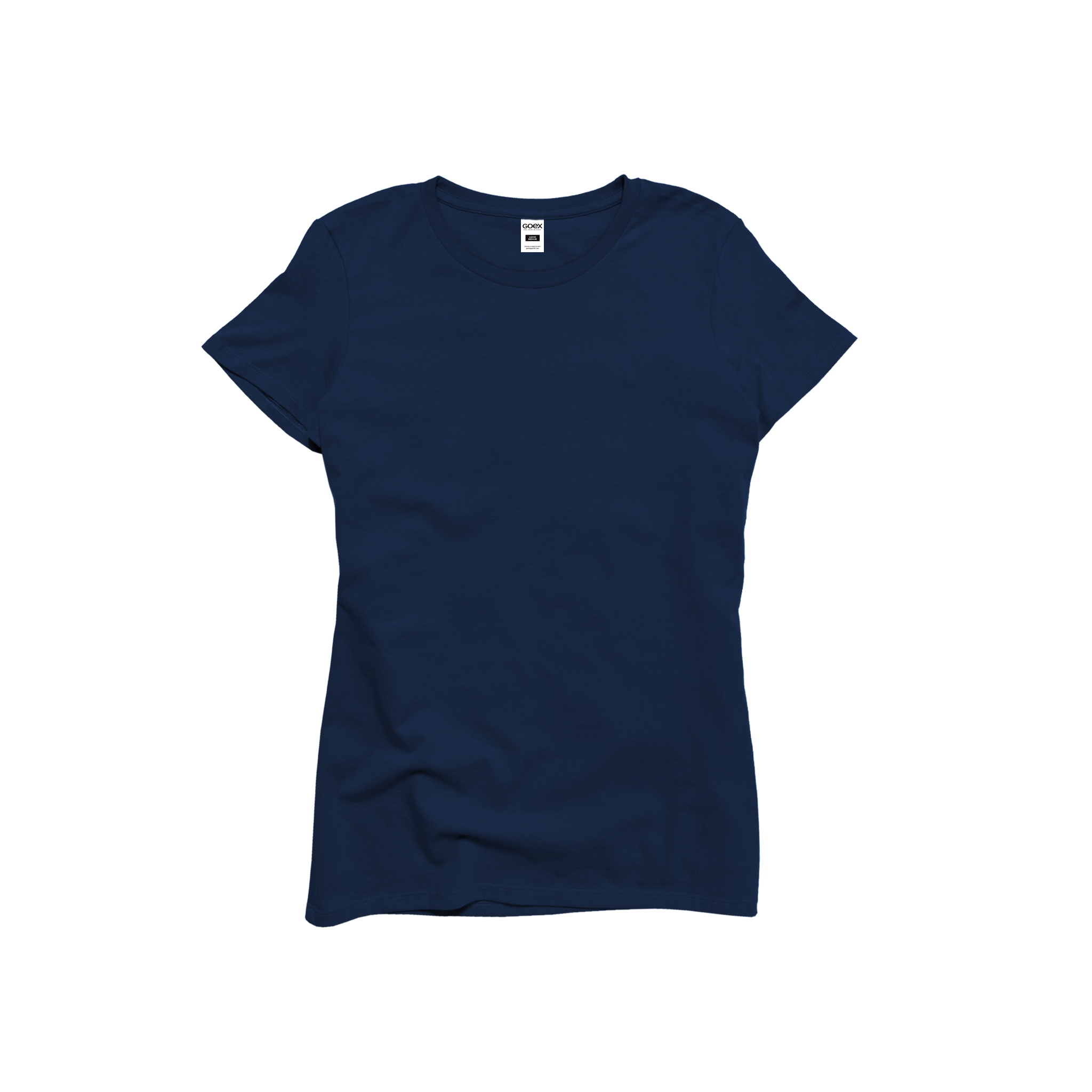 Front Flat Lay of GOEX Ladies Cotton Tee in Navy