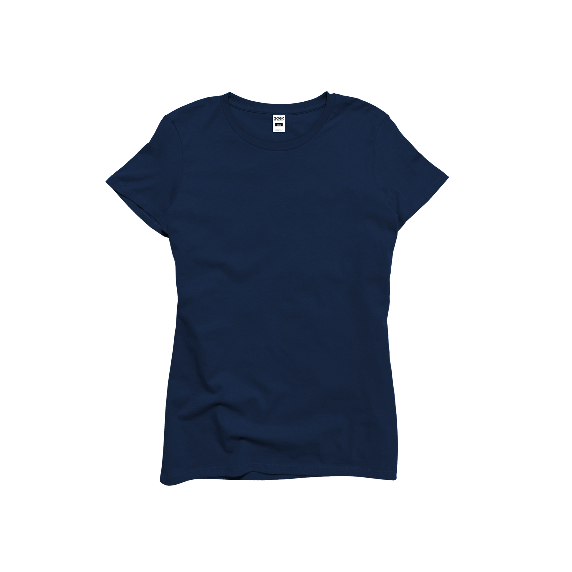 Front Flat Lay of GOEX Ladies Cotton Tee in Navy