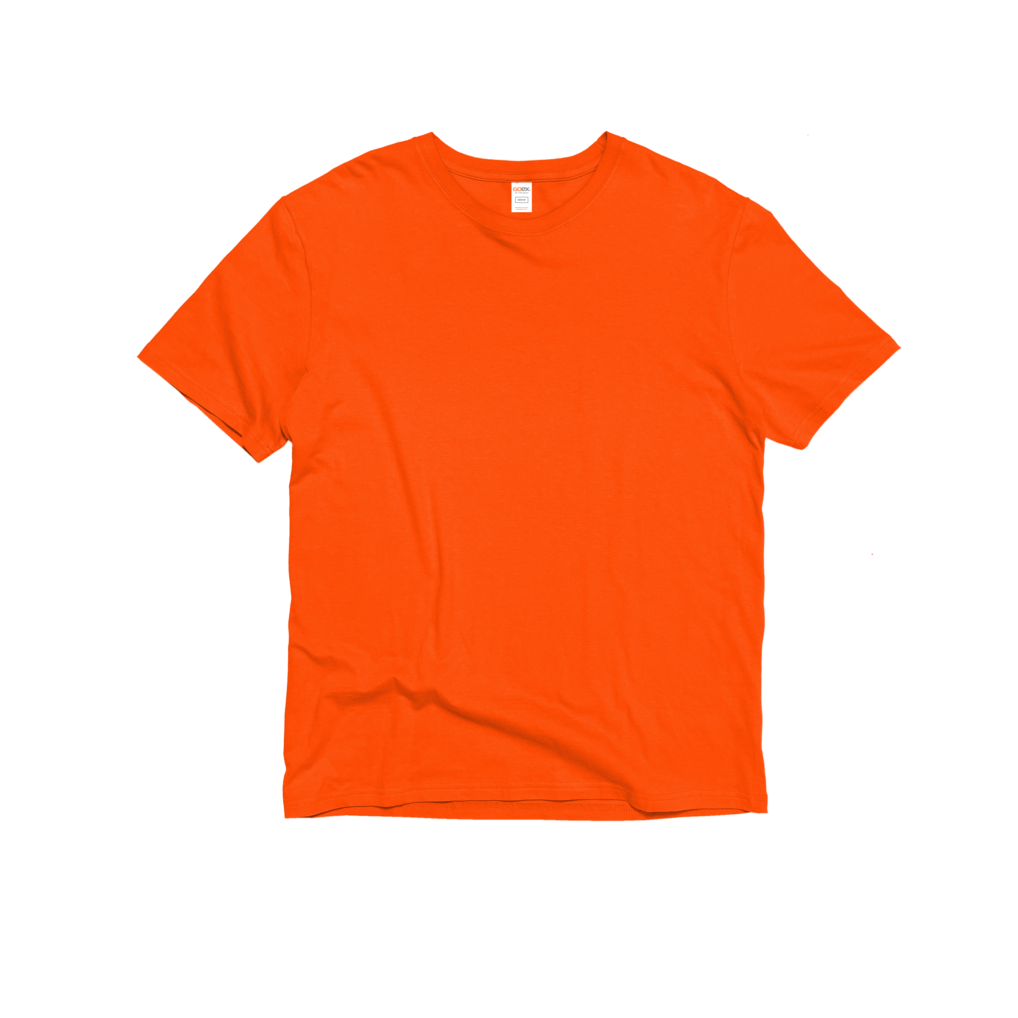 Front Flat Lay of GOEX Unisex and Men's Cotton Tee in Orange