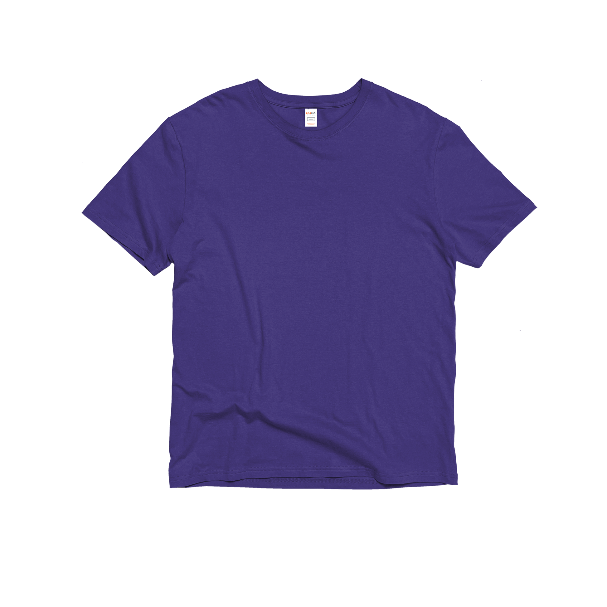 Front Flat Lay of GOEX Unisex and Men's Cotton Tee in Purple